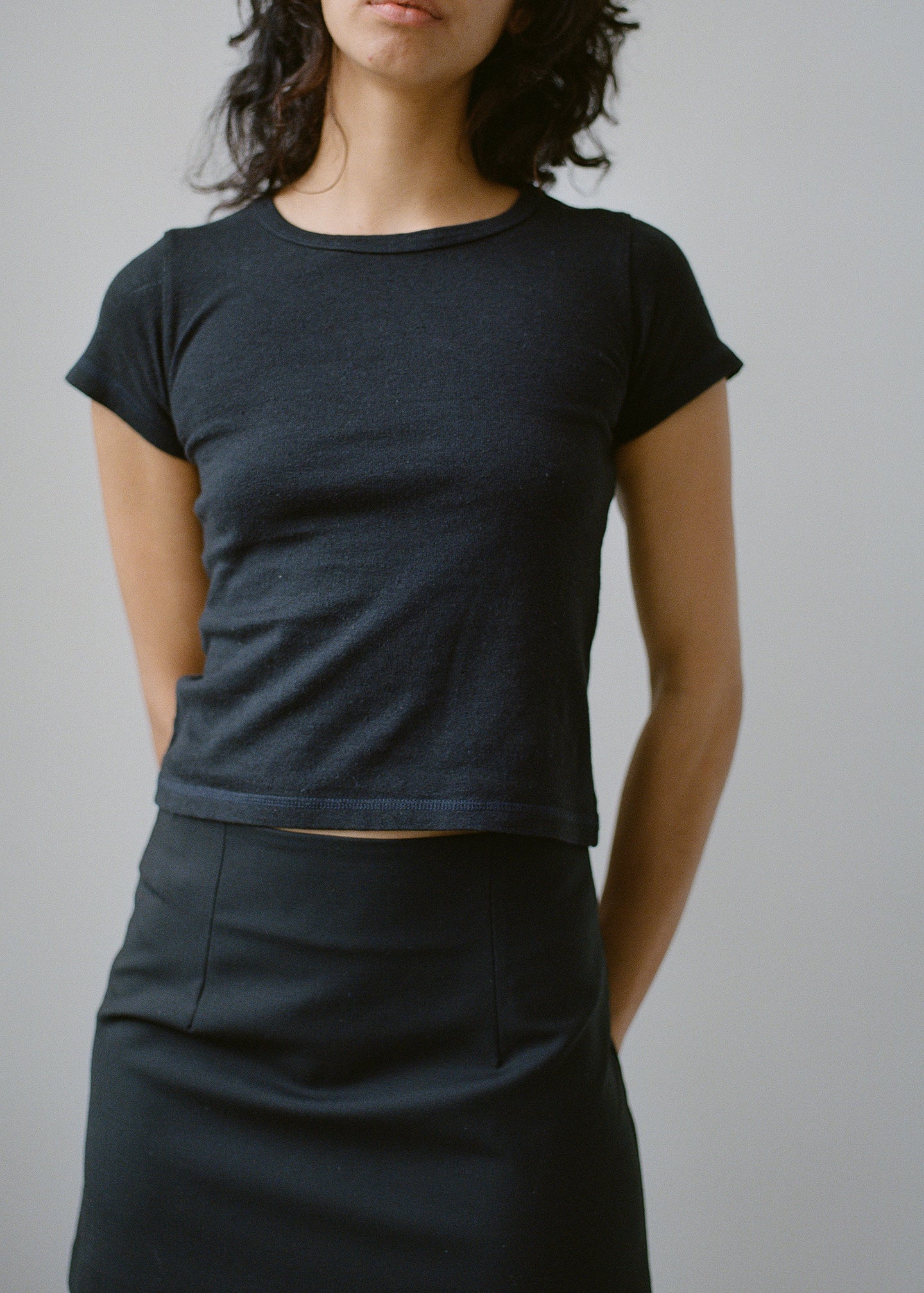 Buddy Hemp Goods Mini Tee Black On Women Front