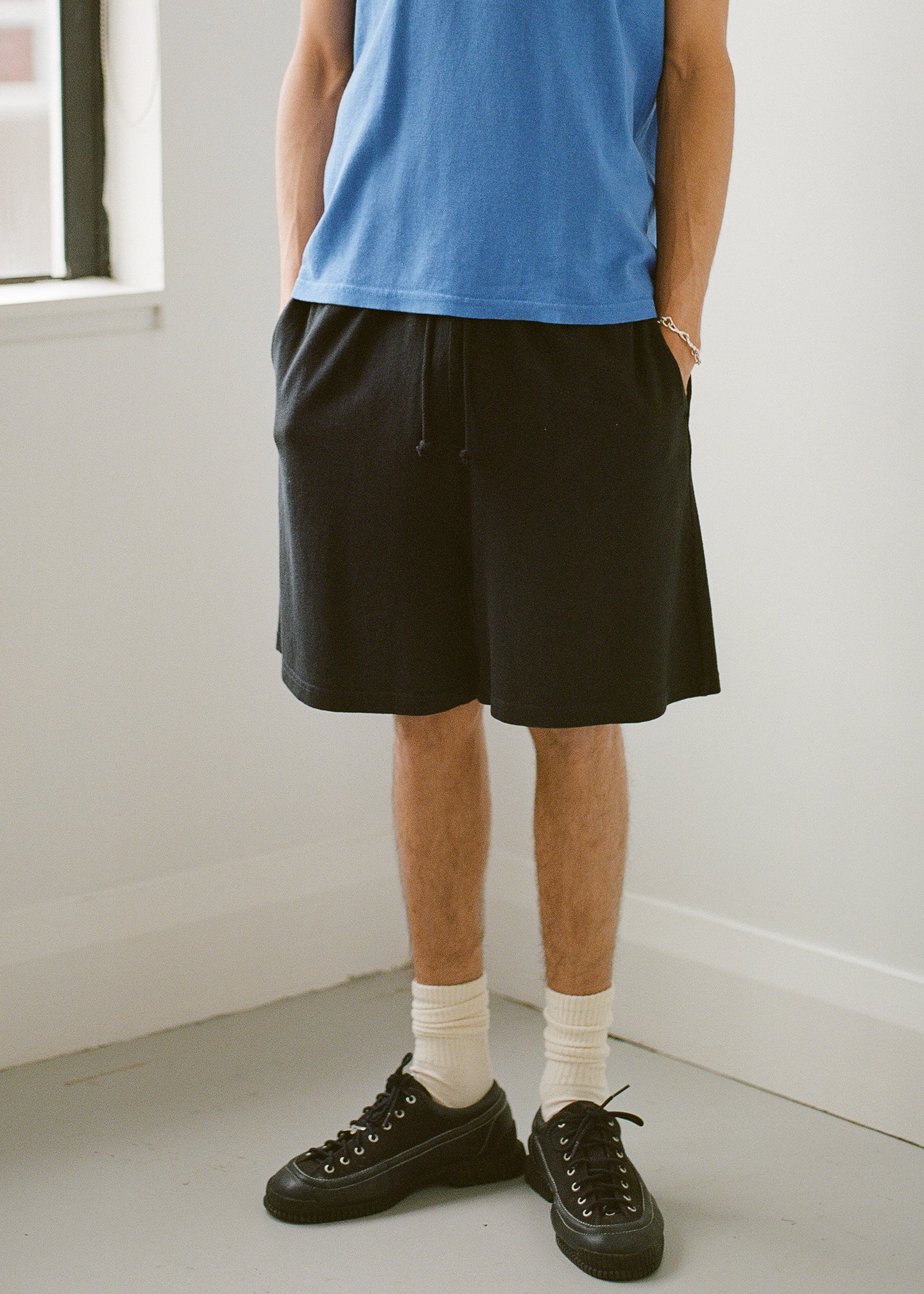 Buddy Hemp Goods Tee Shorts Black On Model Front