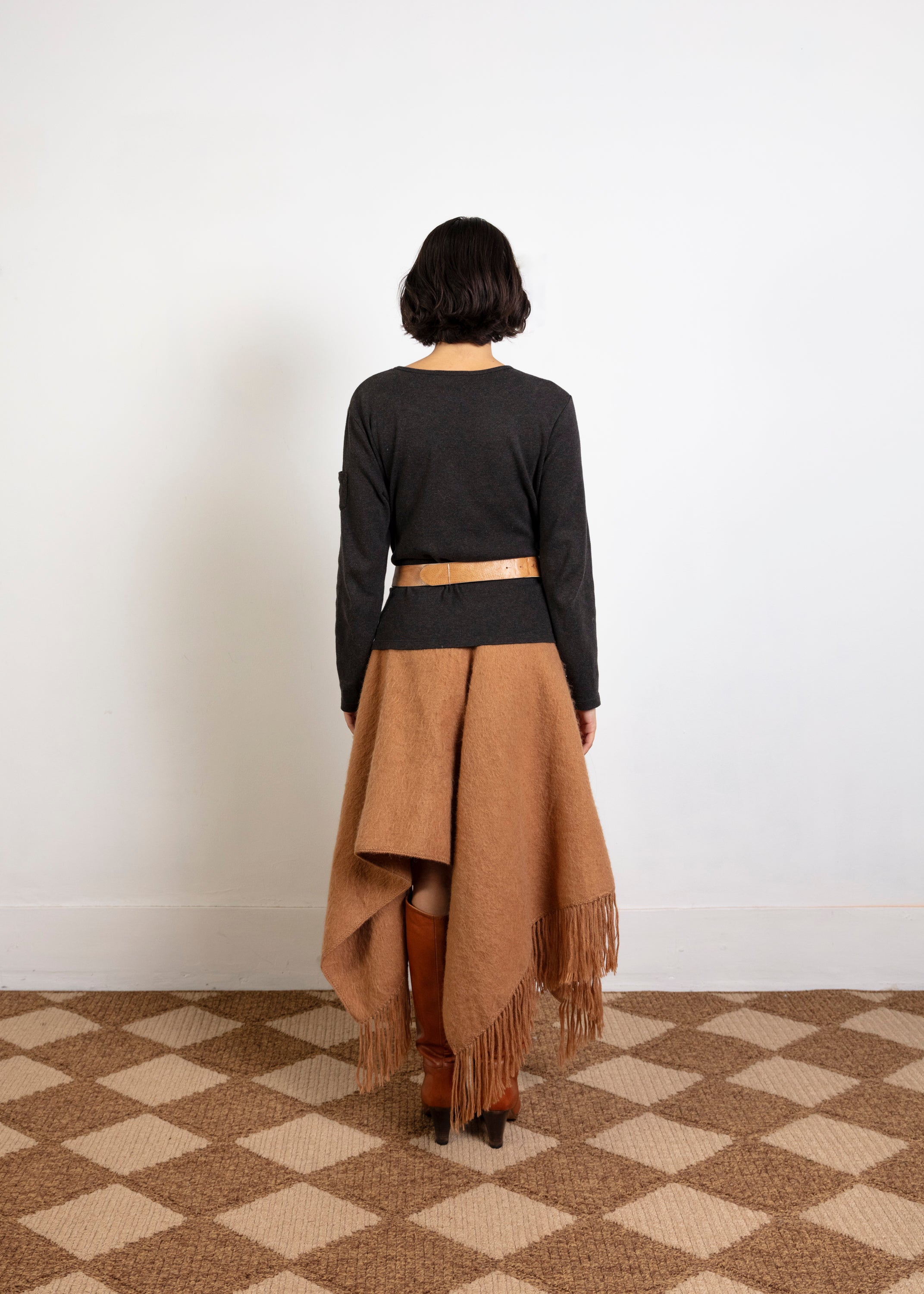 Alpaca Poncho - Camel