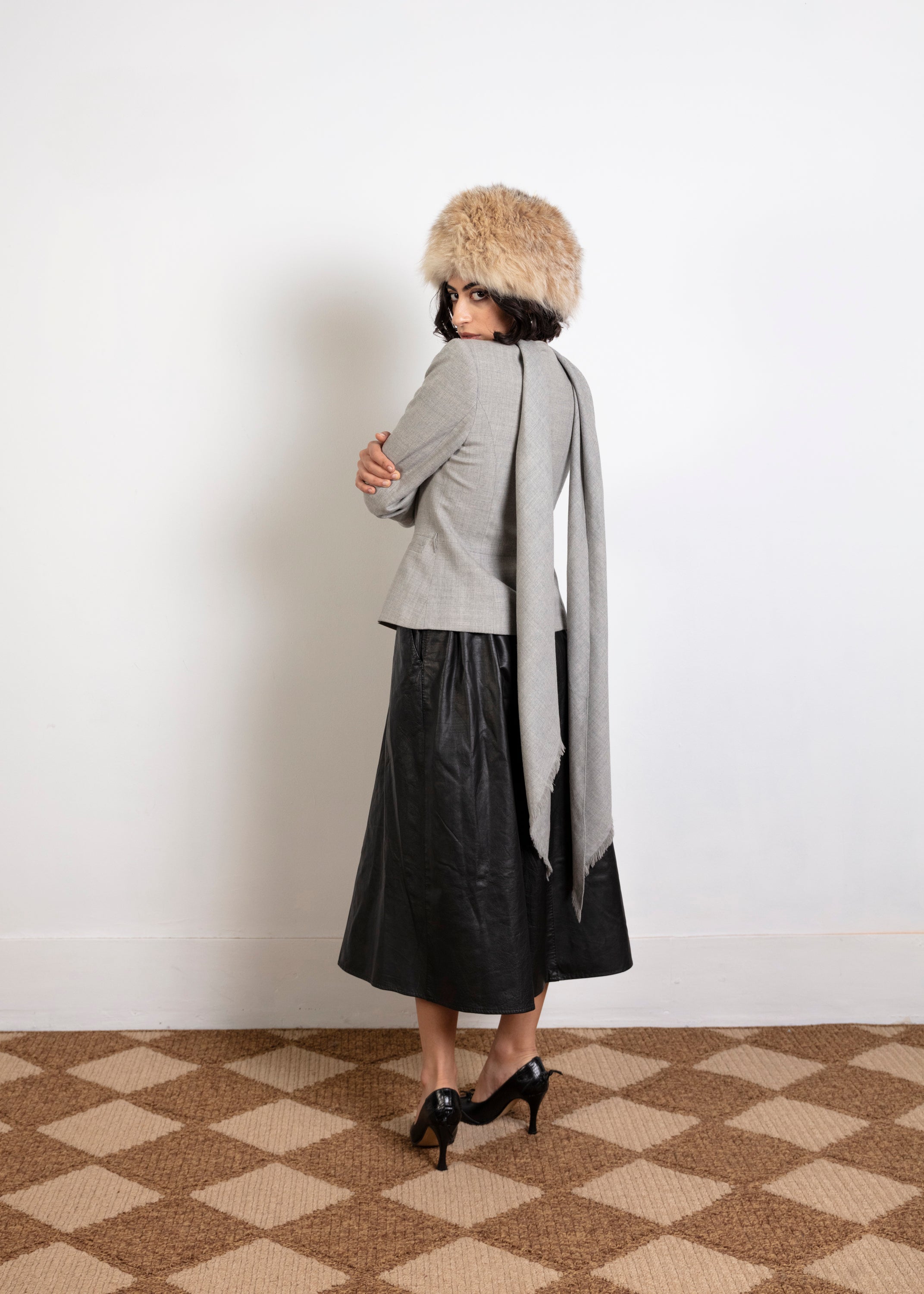 Strawberry Studio Leather Skirt - Black