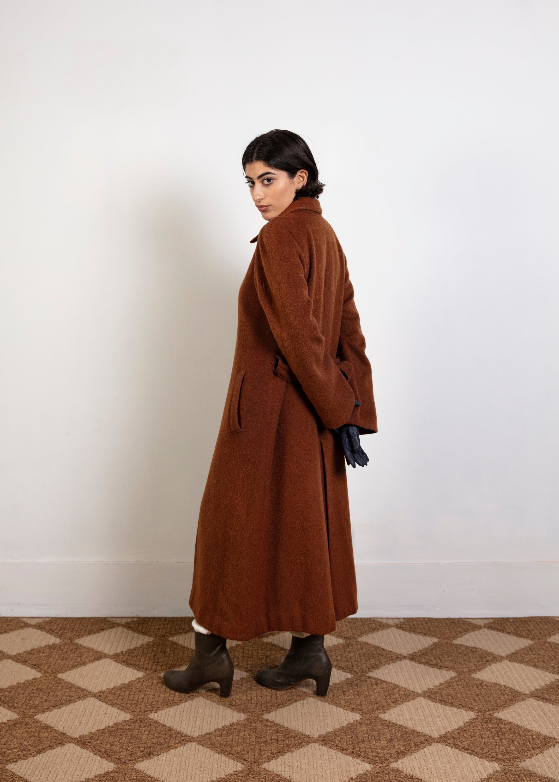 Kemoda Wool Coat - Rust Brown