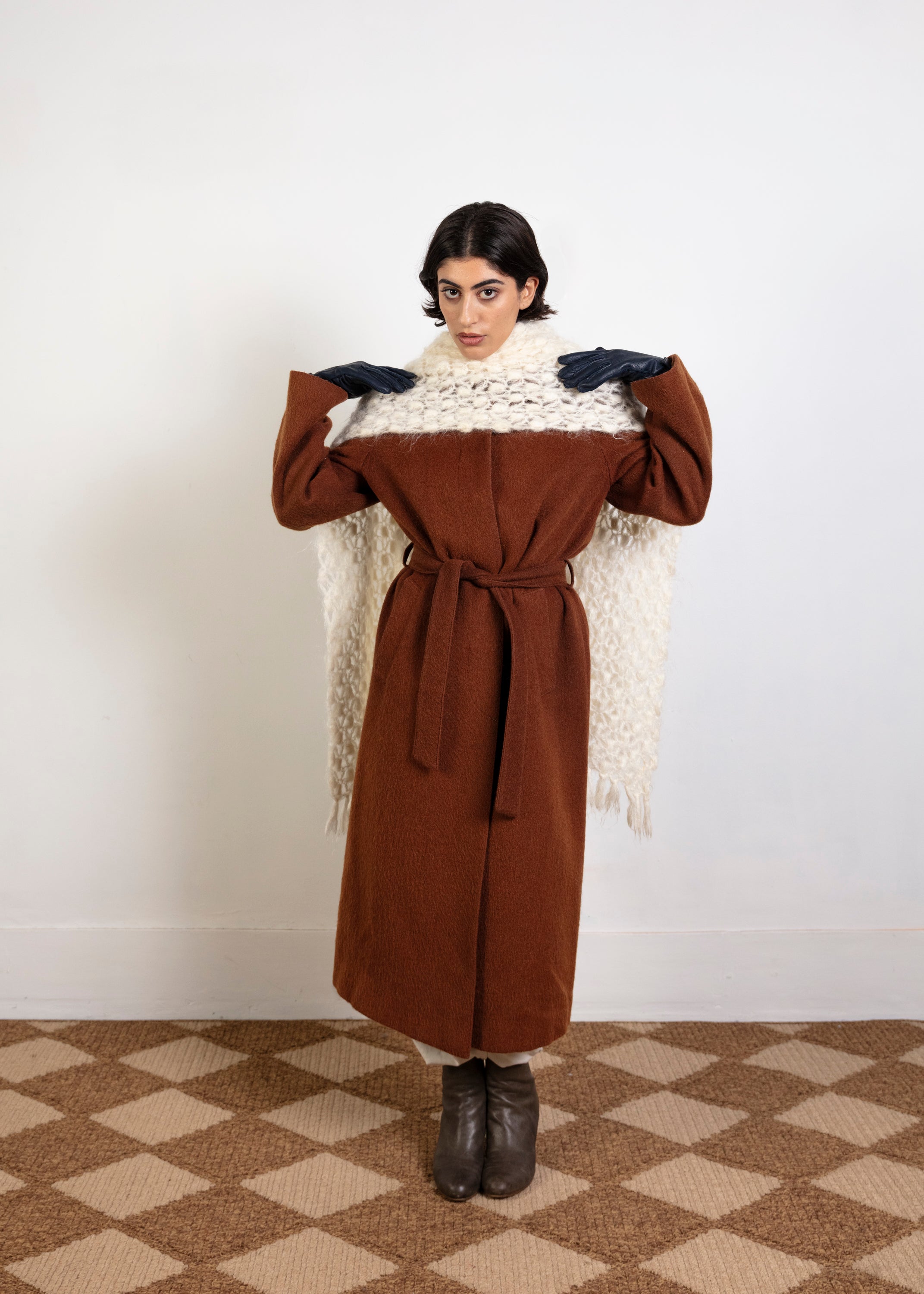 Leather Gloves - Navy