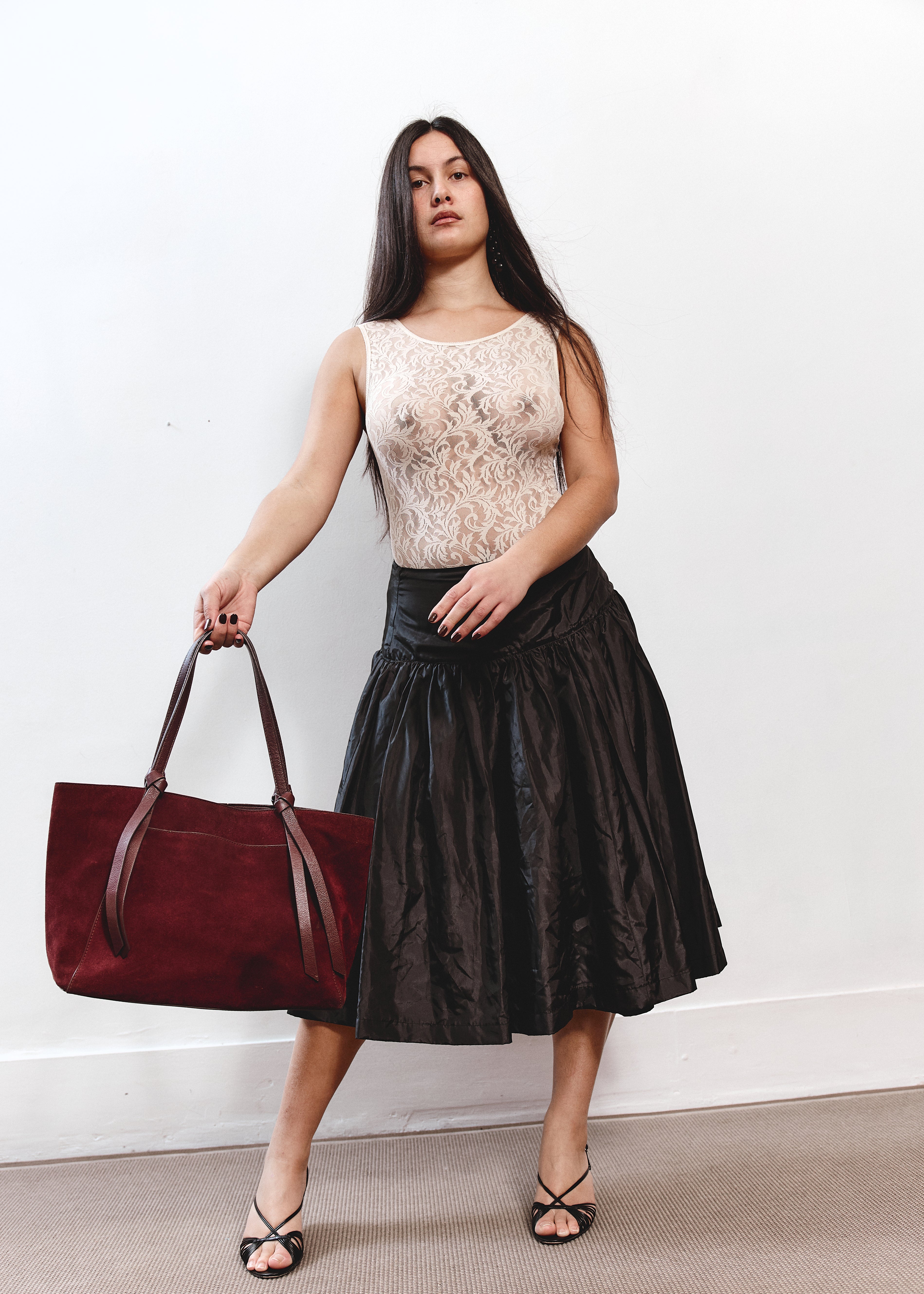 Luiaffo Drop Waist Skirt - Black