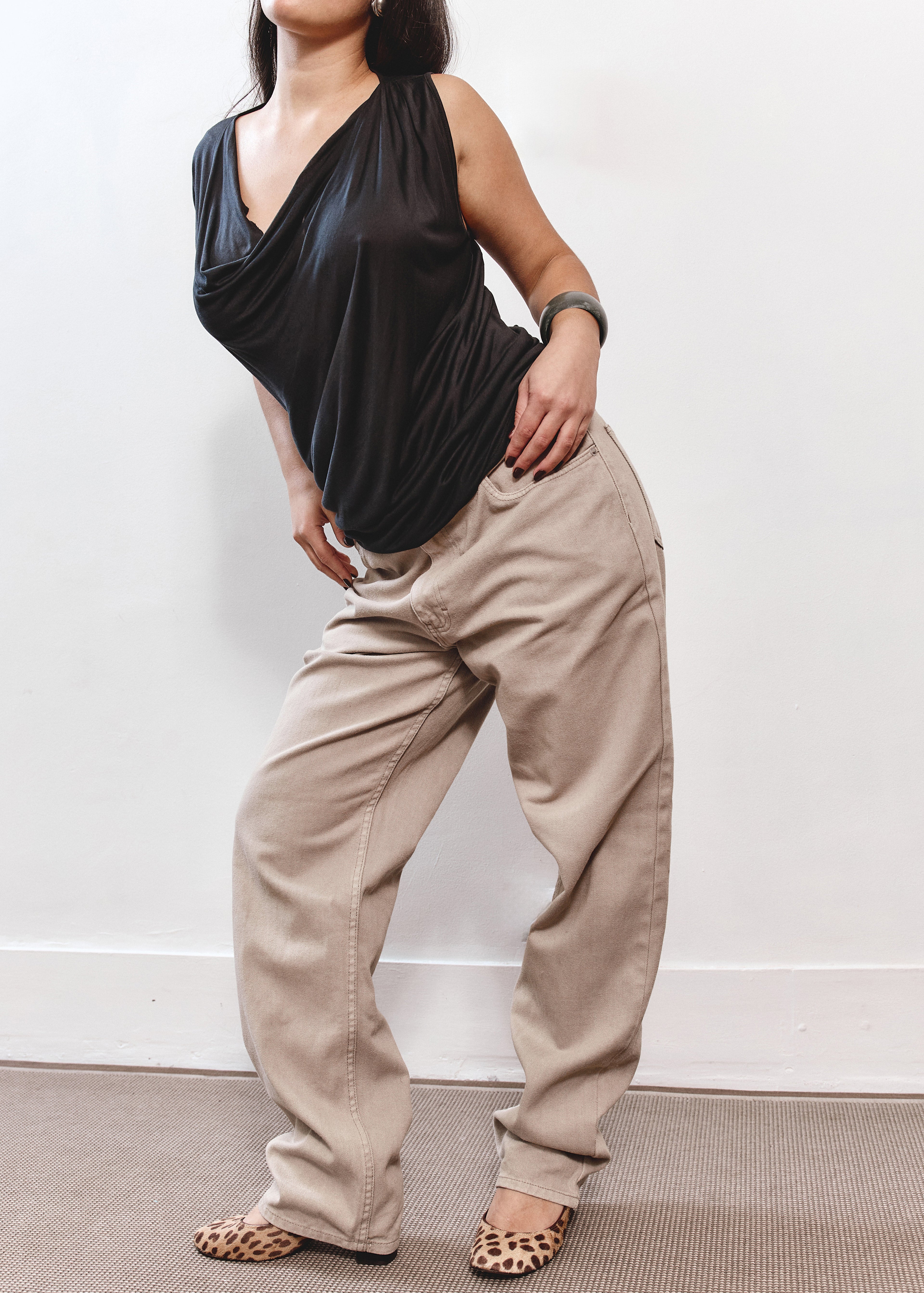 Max Mara Draped Top - Black