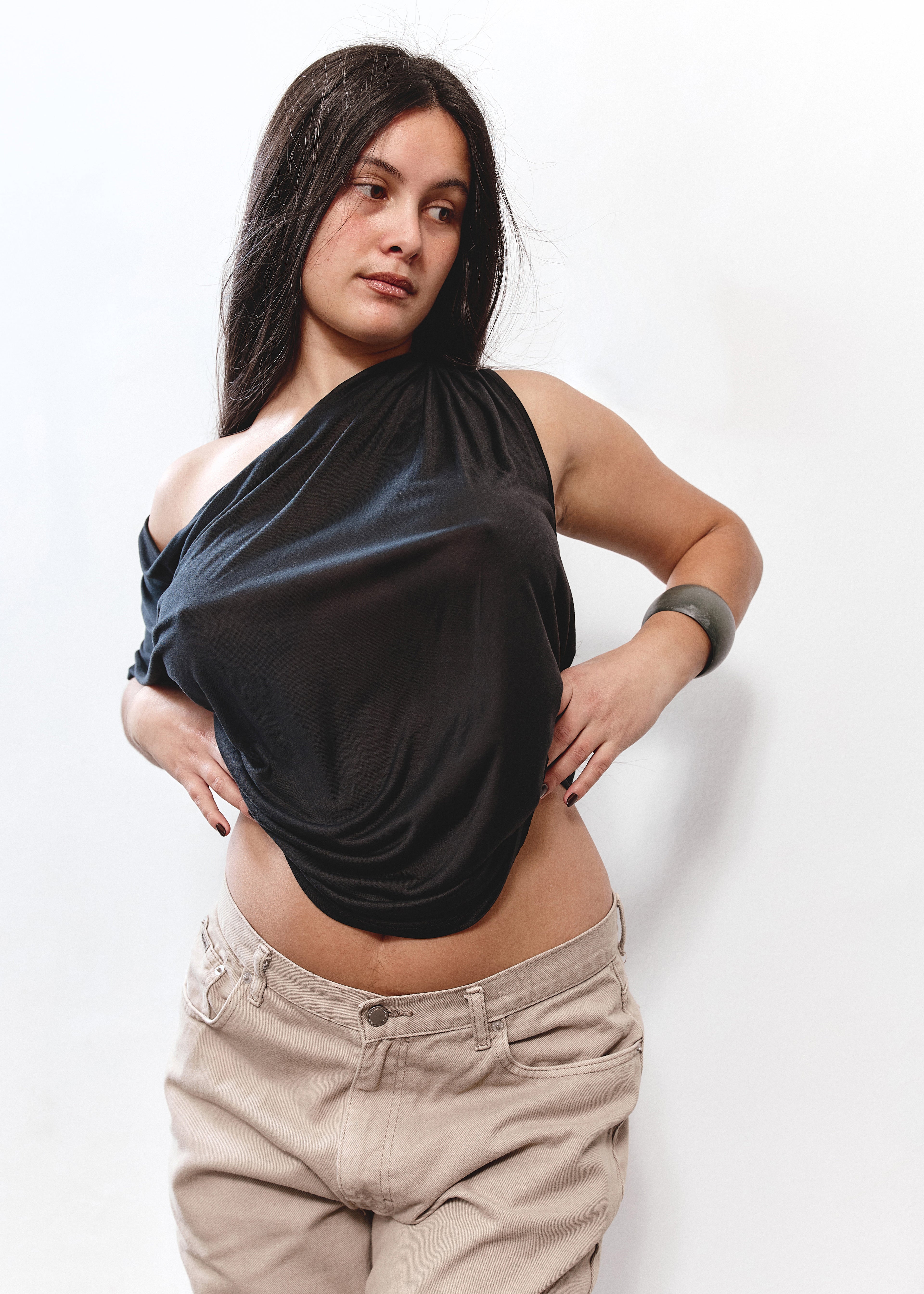 Max Mara Draped Top - Black