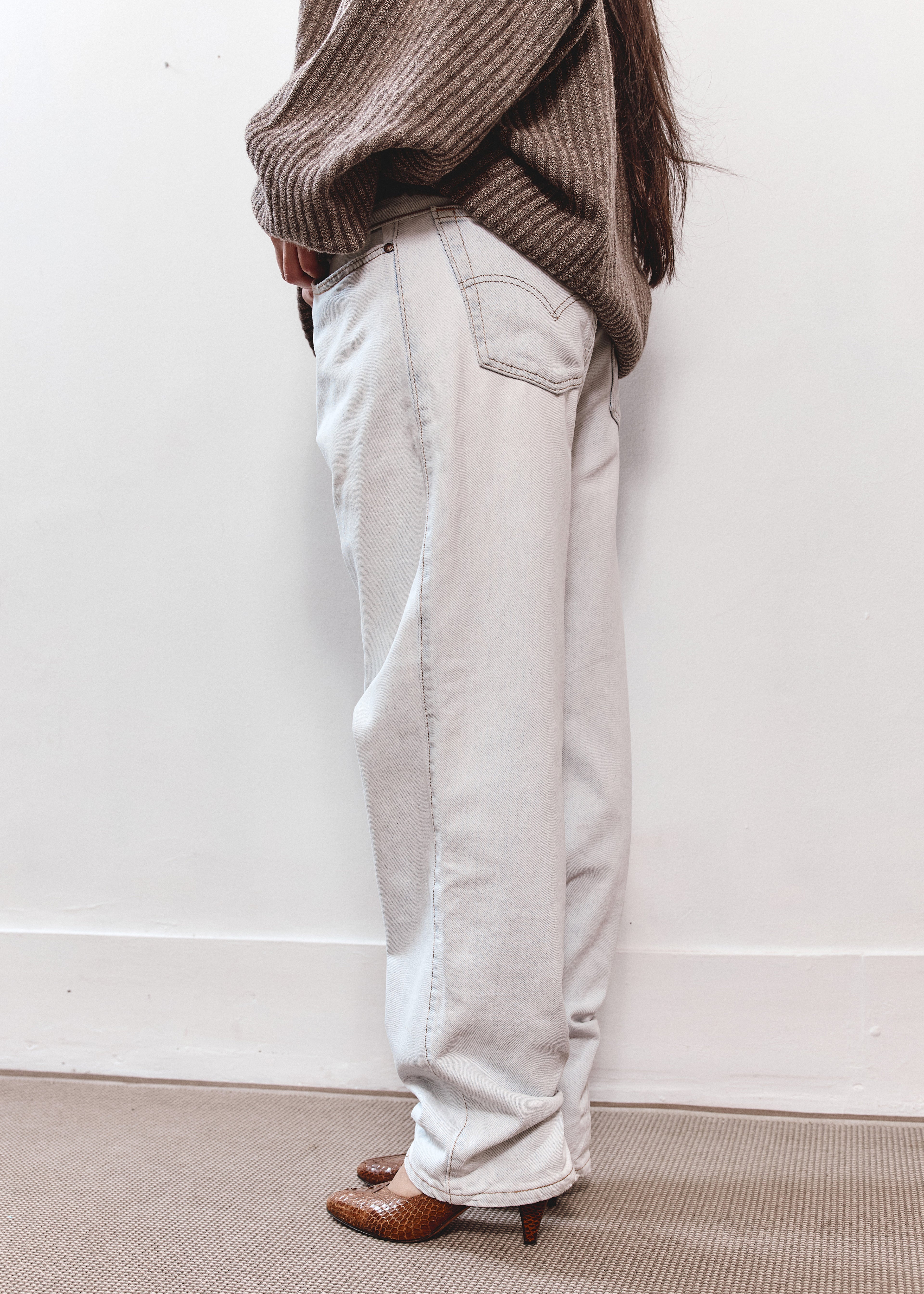 Unique V Neck Knit - Brown Stripe