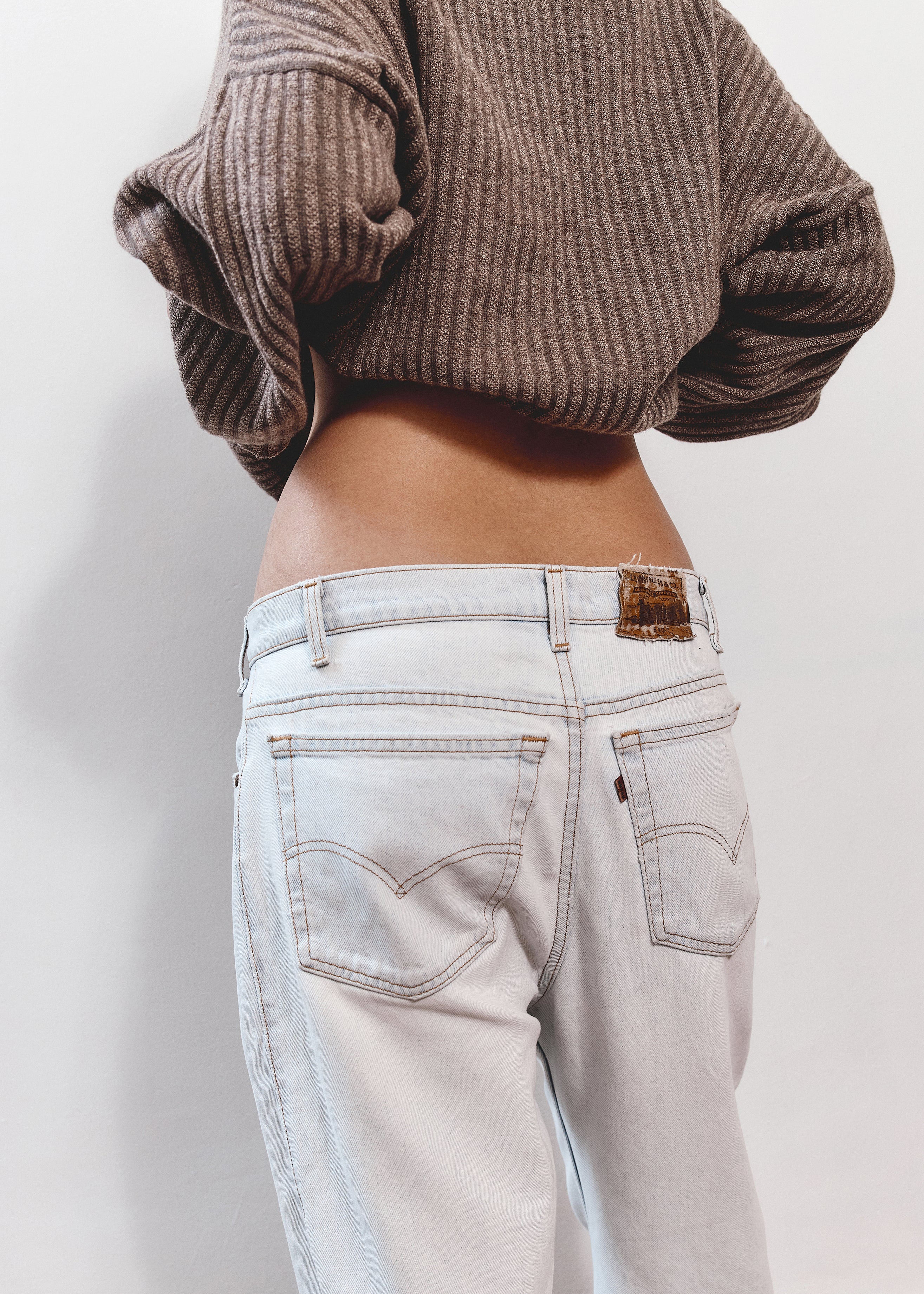 Unique V Neck Knit - Brown Stripe