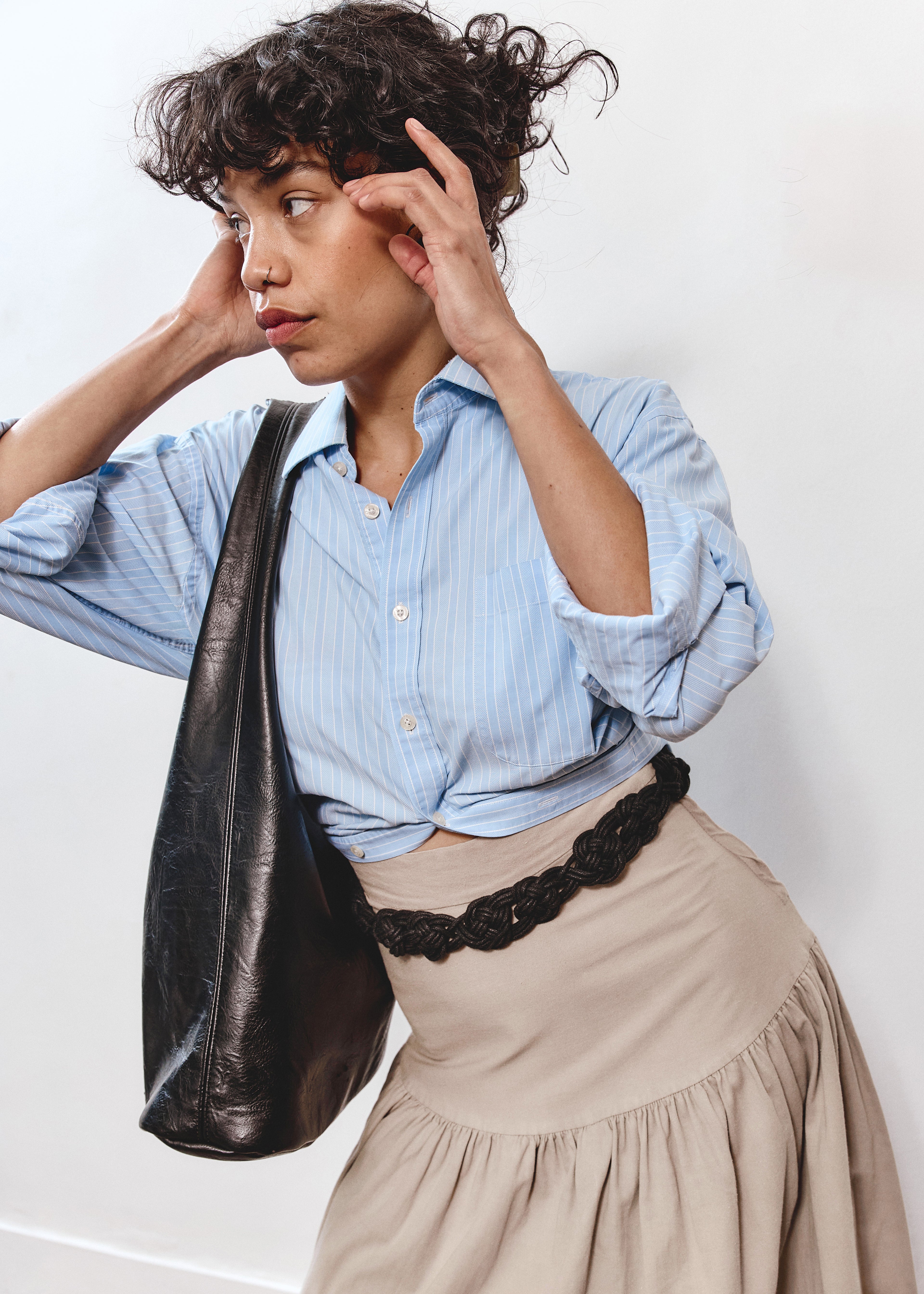 Le Garage Drop Waist Skirt - Khaki