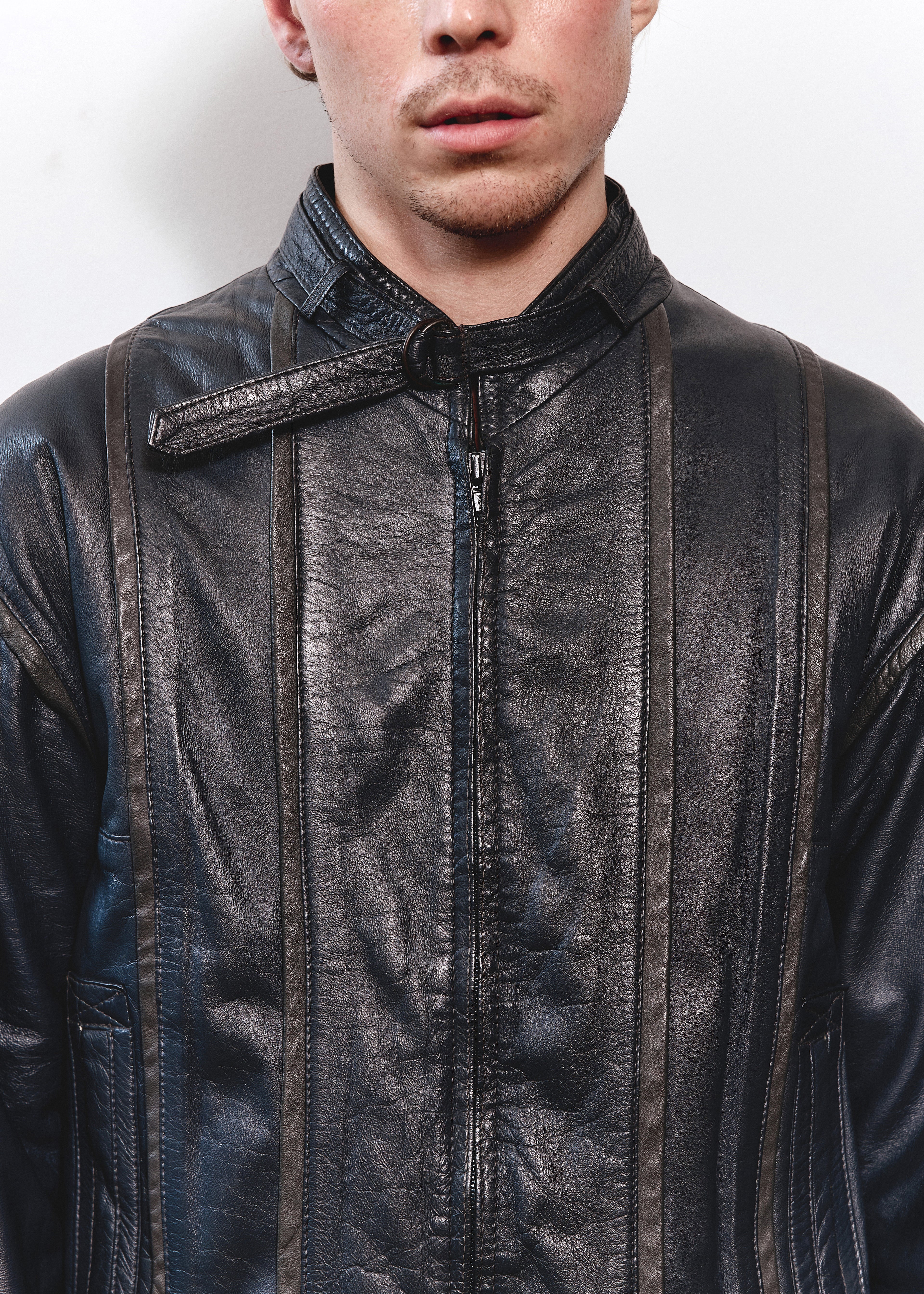 Pointers Leather Jacket - Dark Blue