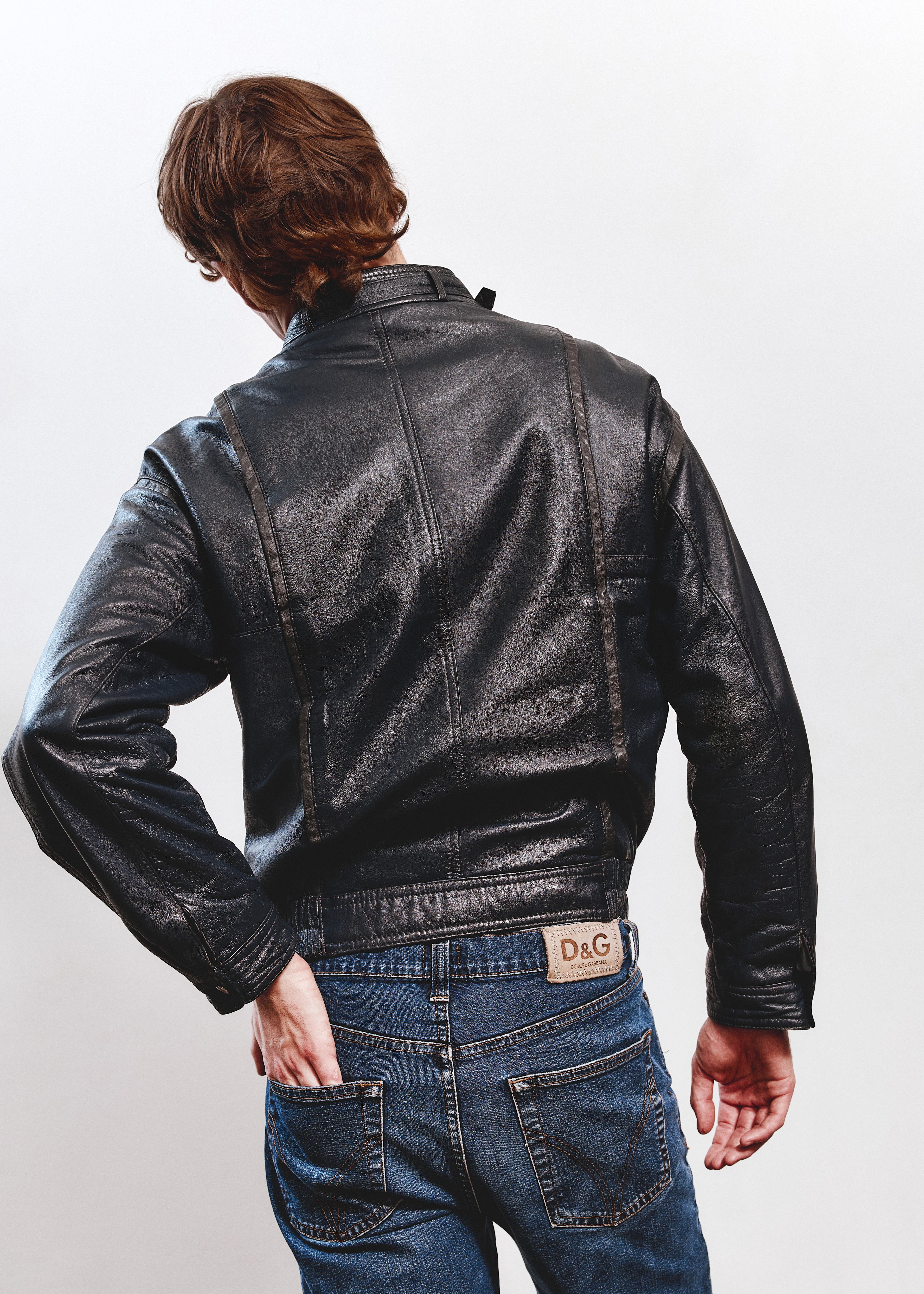 Pointers Leather Jacket - Dark Blue