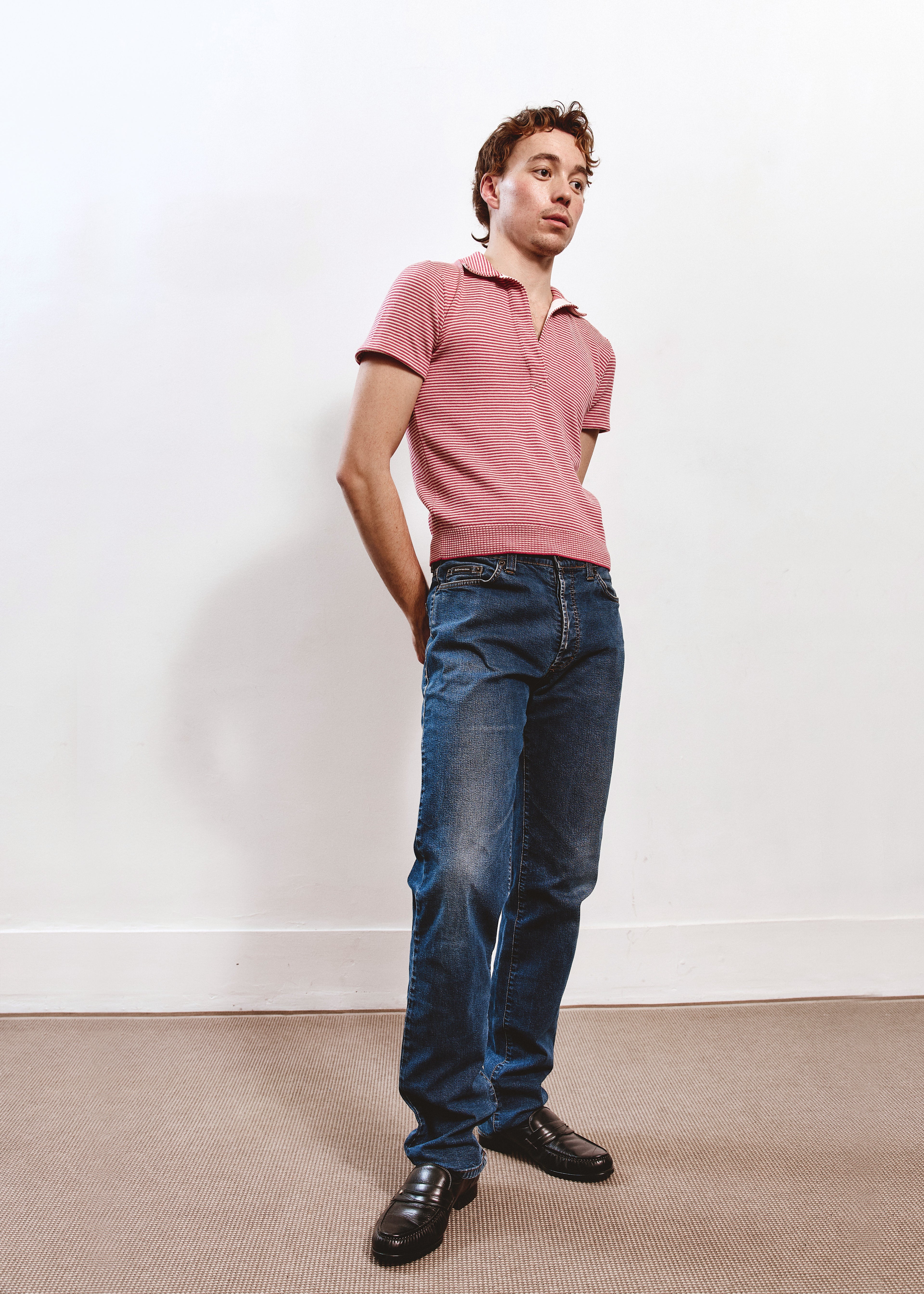 Valentino Contrast Polo - Pink/White Stripe