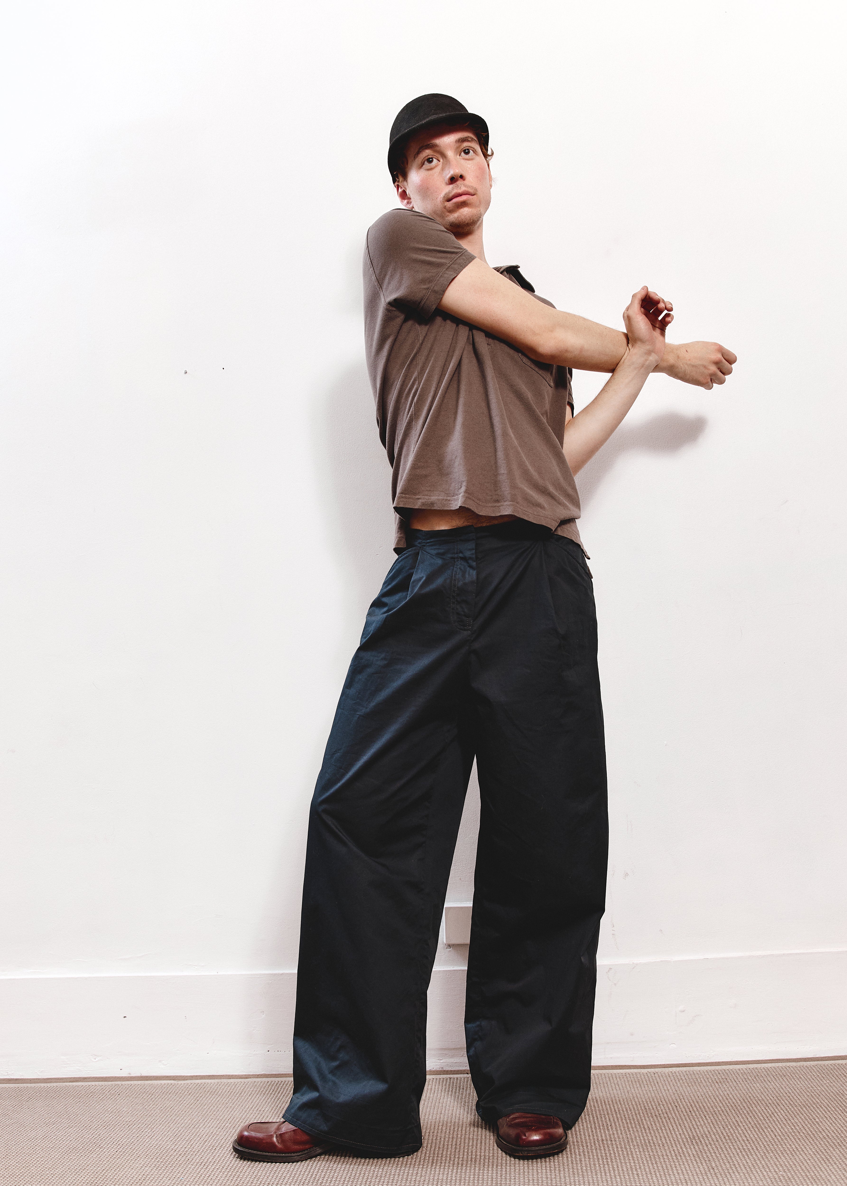 Massimo Dutti Cotton Pants - Black