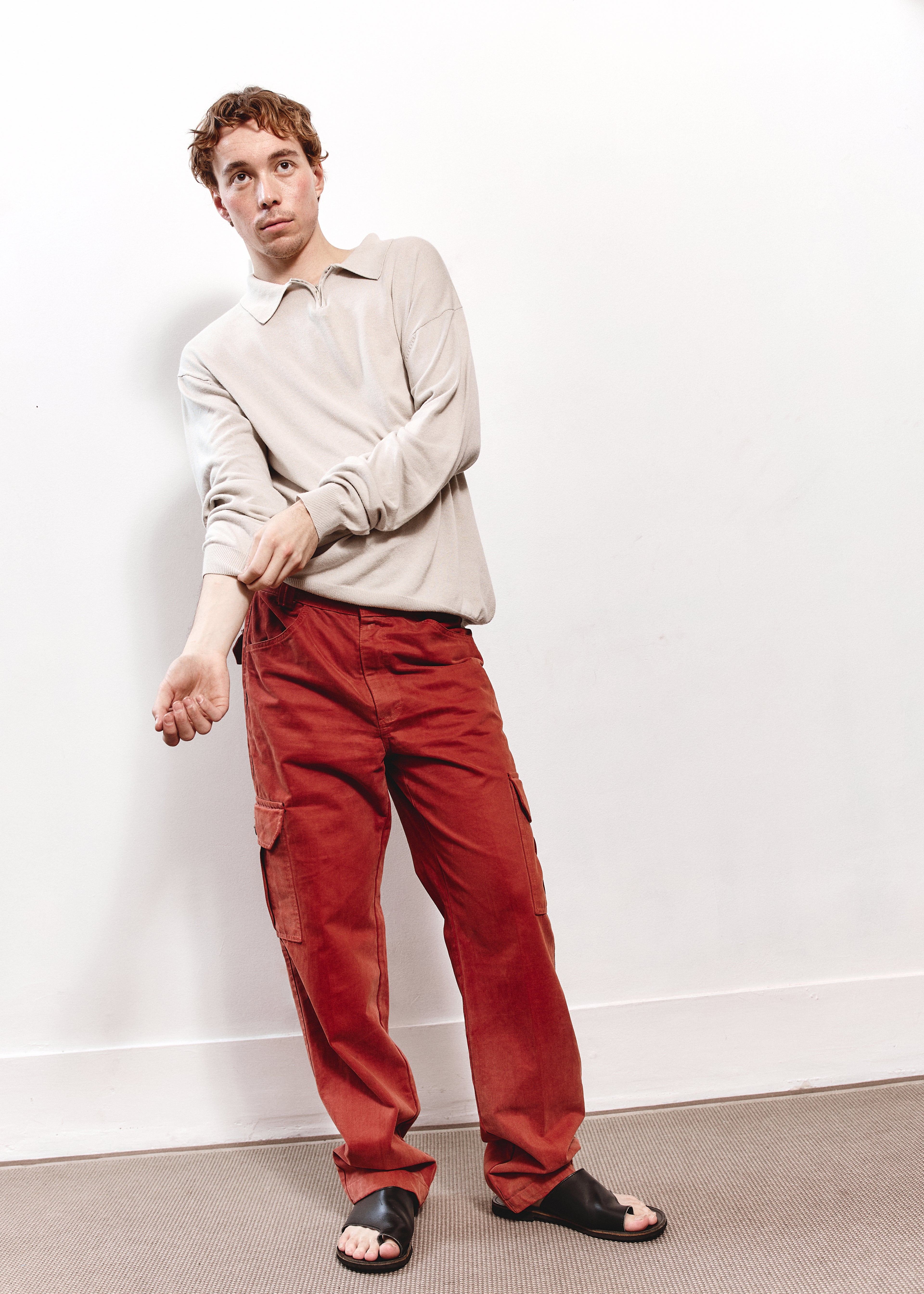 Pierre Cardin Cargo Pant - Brick Red