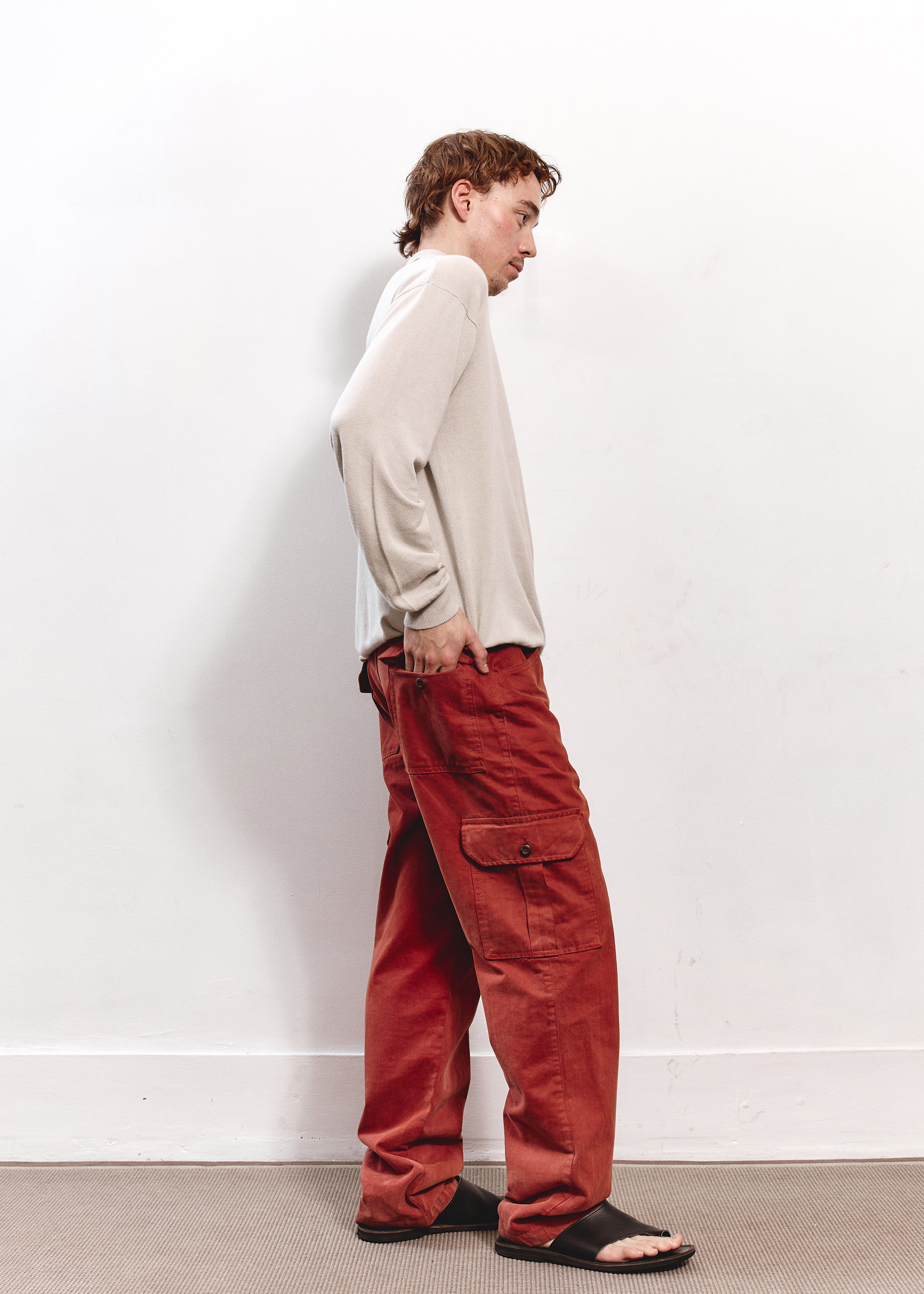 Pierre Cardin Cargo Pant - Brick Red