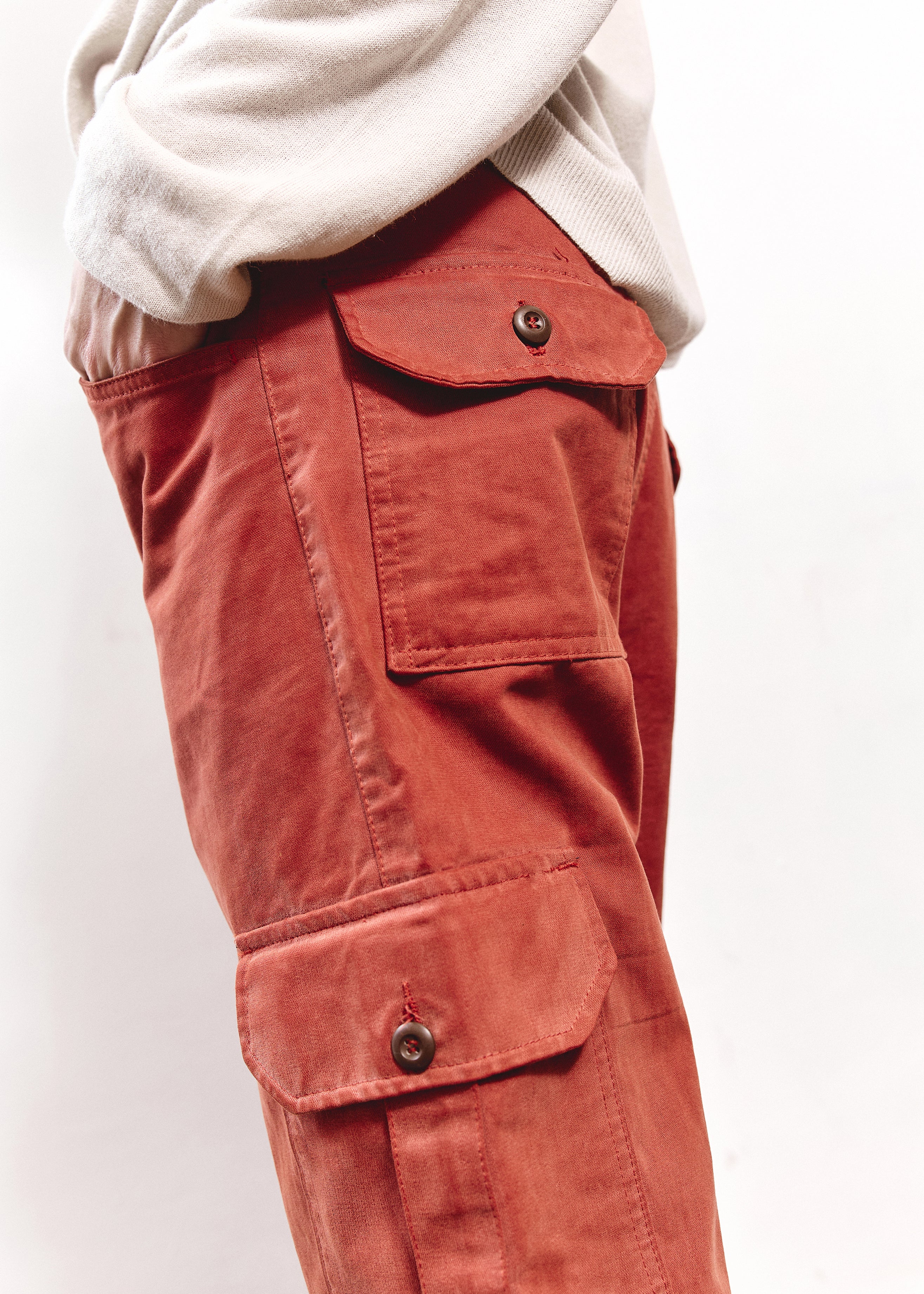 Pierre Cardin Cargo Pant - Brick Red