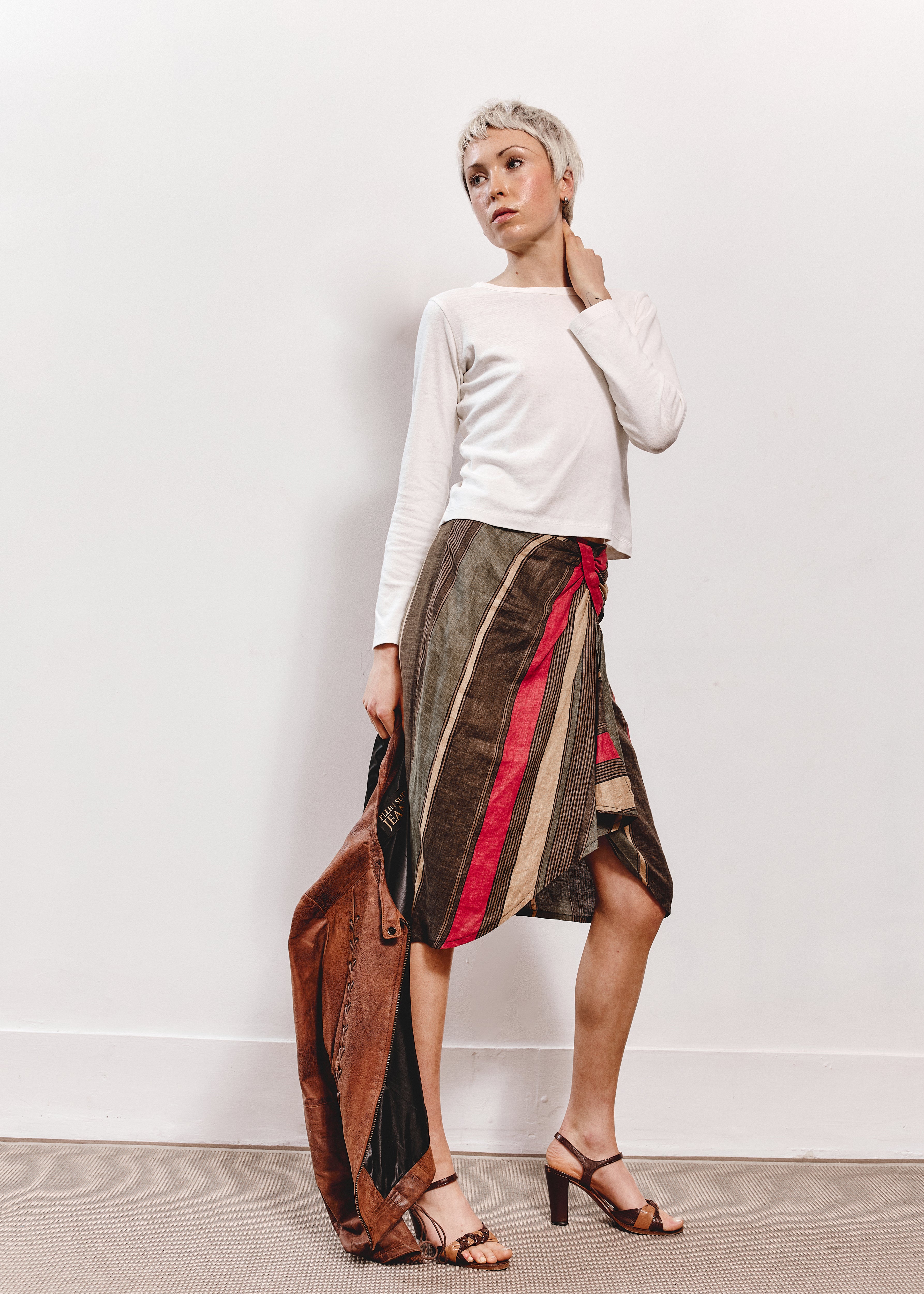 Jelly Flynn Faux Wrap Skirt - Stripe