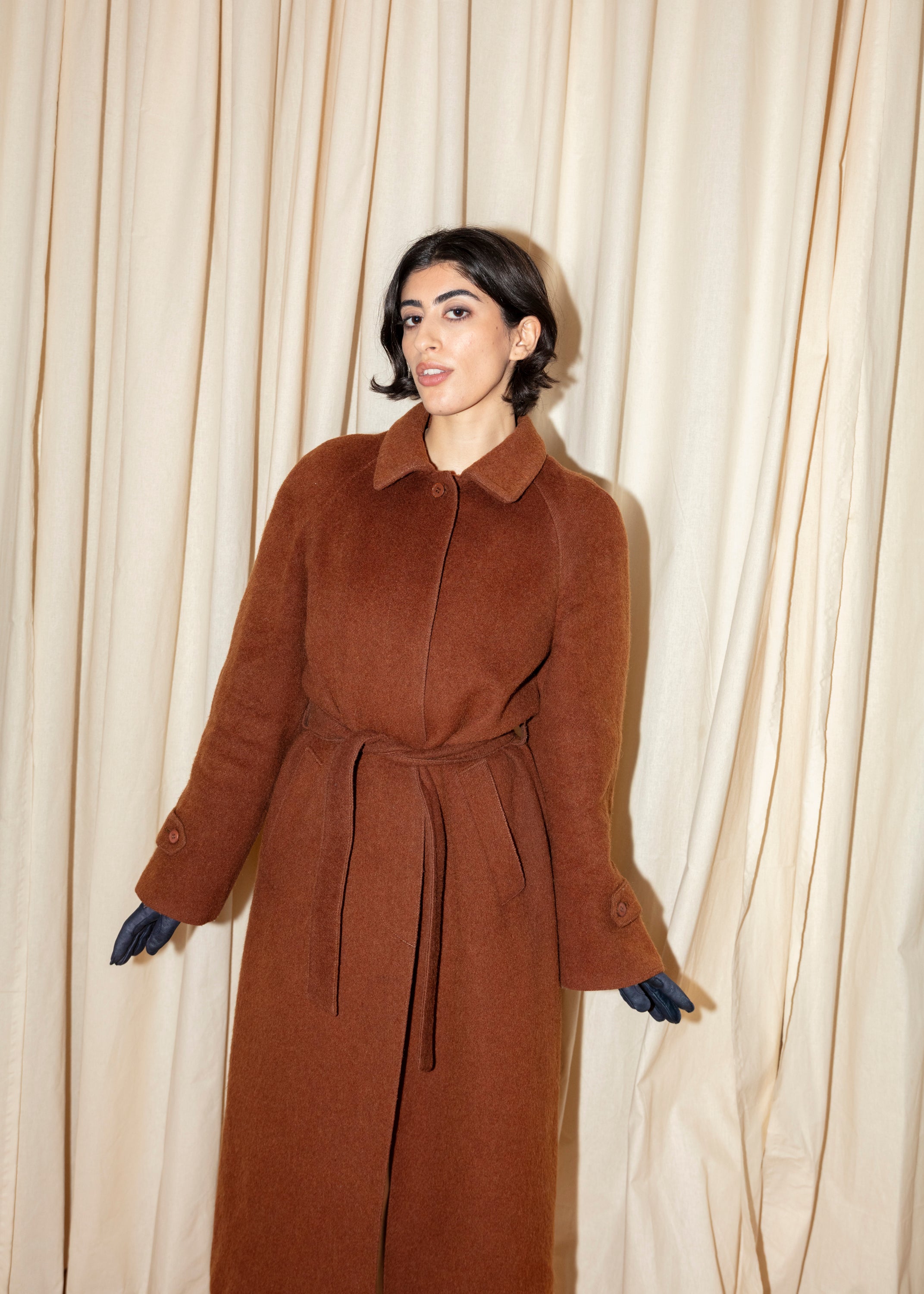 Kemoda Wool Coat - Rust Brown