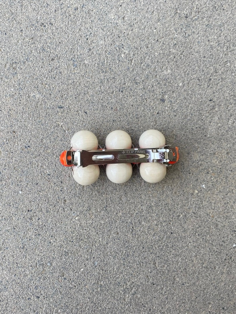 Talina Mori Big Hair Clip - White/Orange