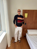 Trussardi Striped Block Knit - Navy/Red/Beige