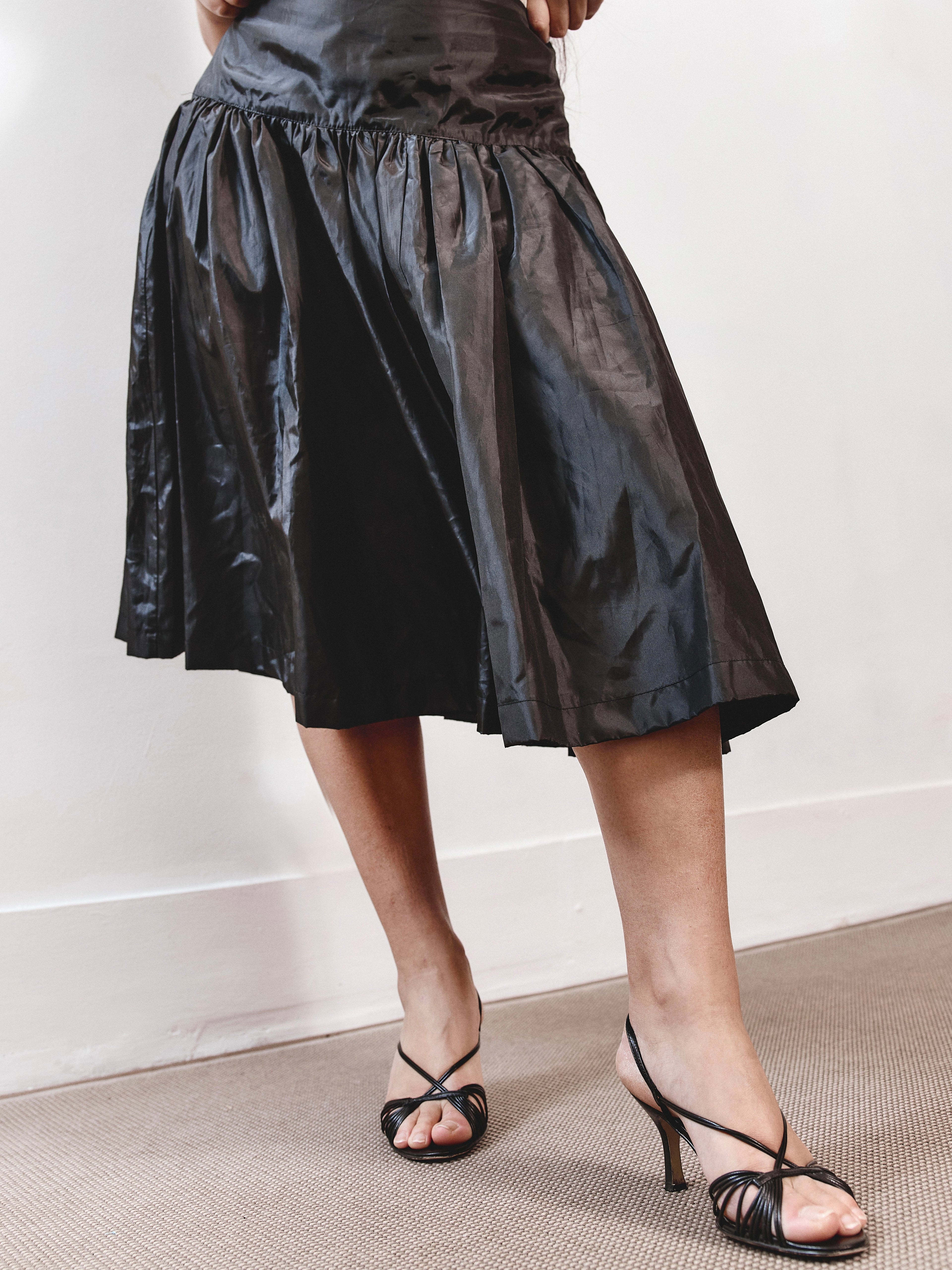 Luiaffo Drop Waist Skirt - Black