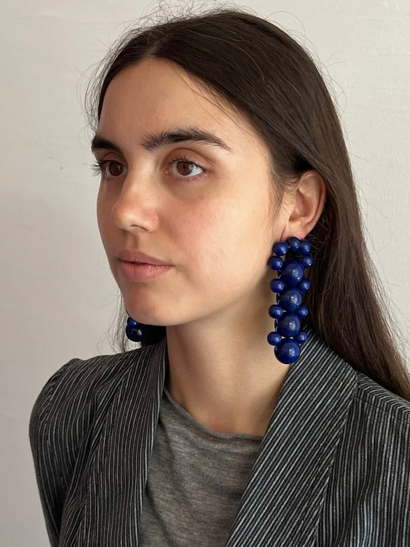 Talina Bombyx Earrings - Dark Blue