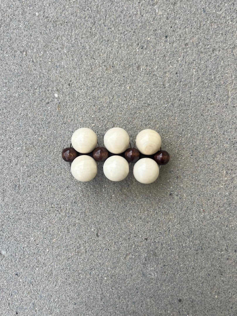 Talina Mori Big Hair Clip - White/Brown