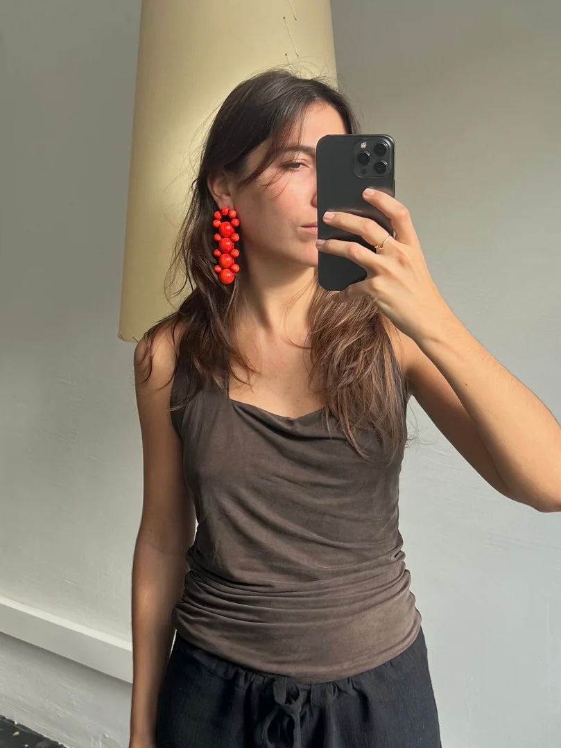 Talina Bombyx Earrings - Orange