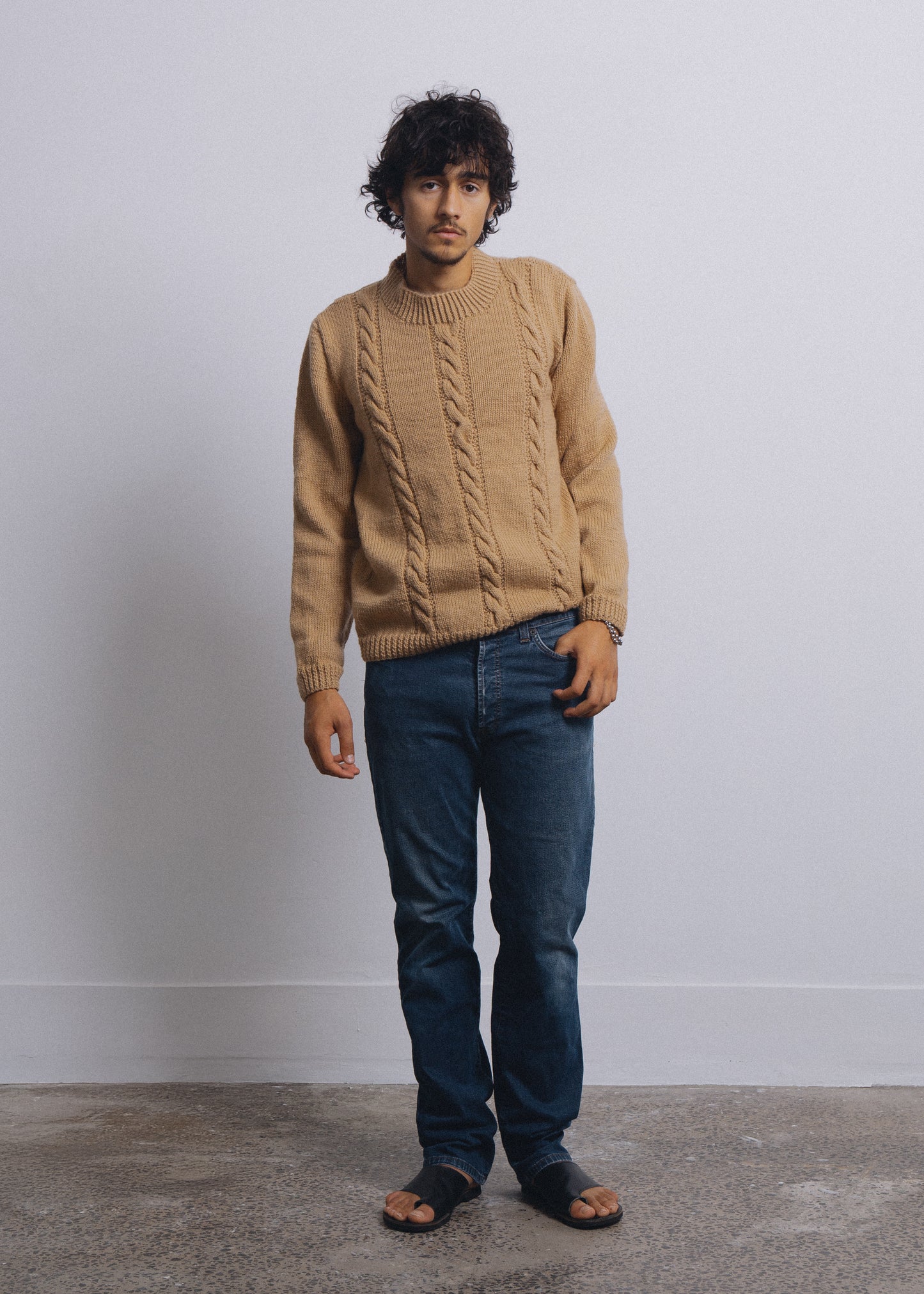 Handmade Fisherman Knit - Camel