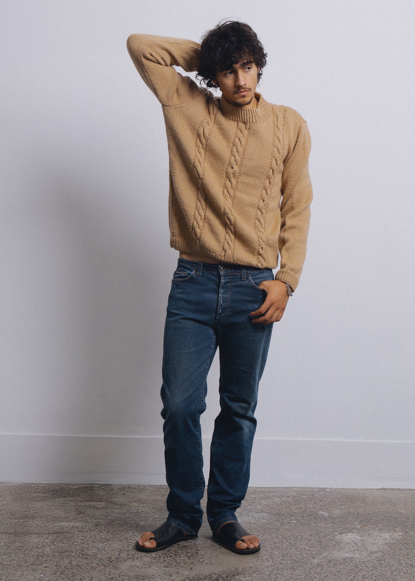 Handmade Fisherman Knit - Camel