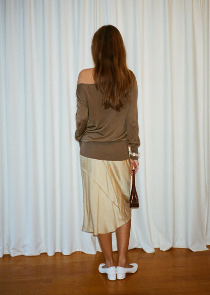 Vince Silk Skirt - Gold