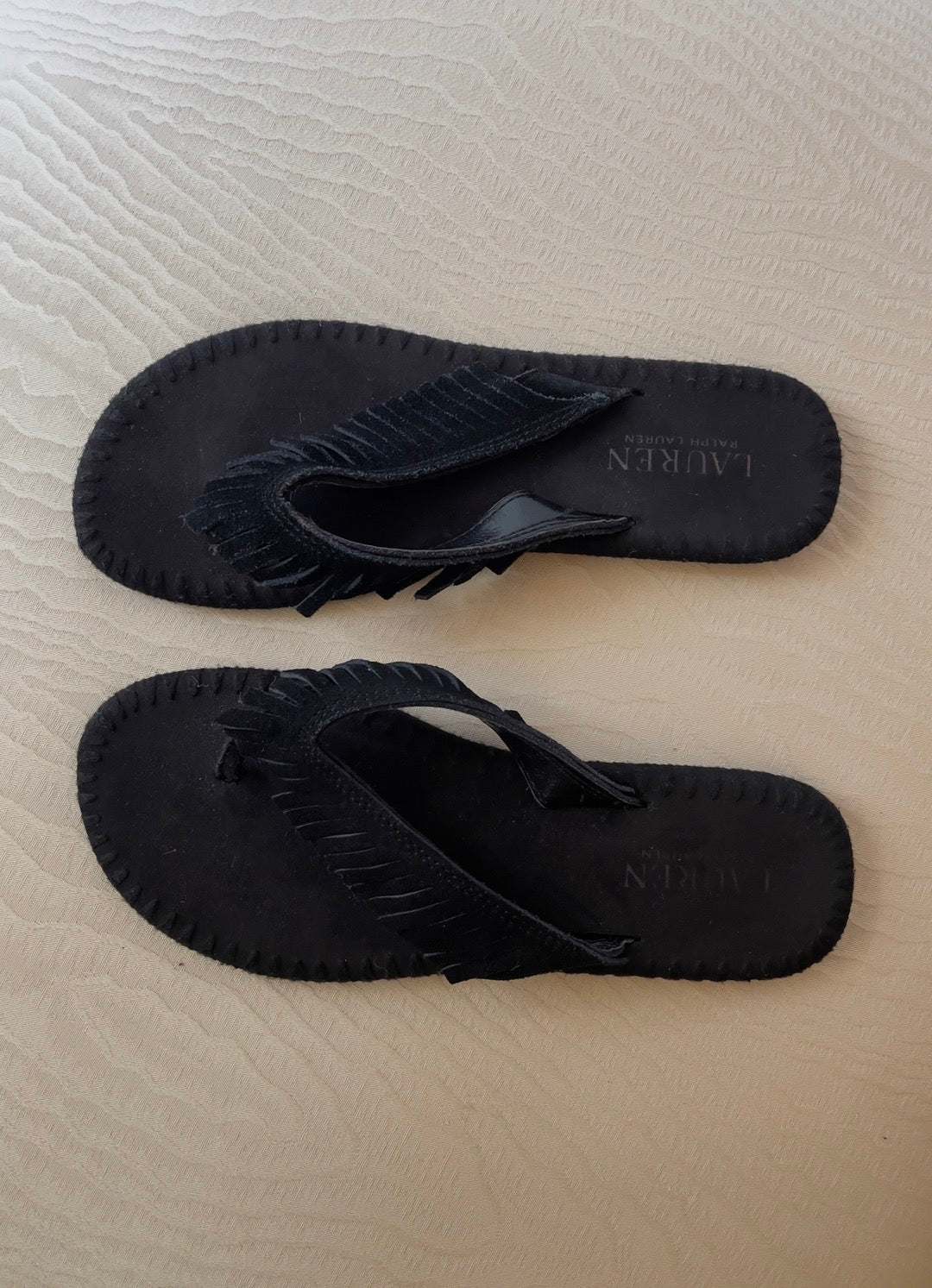 Ralph Lauren Tassel Flip Flops - Black
