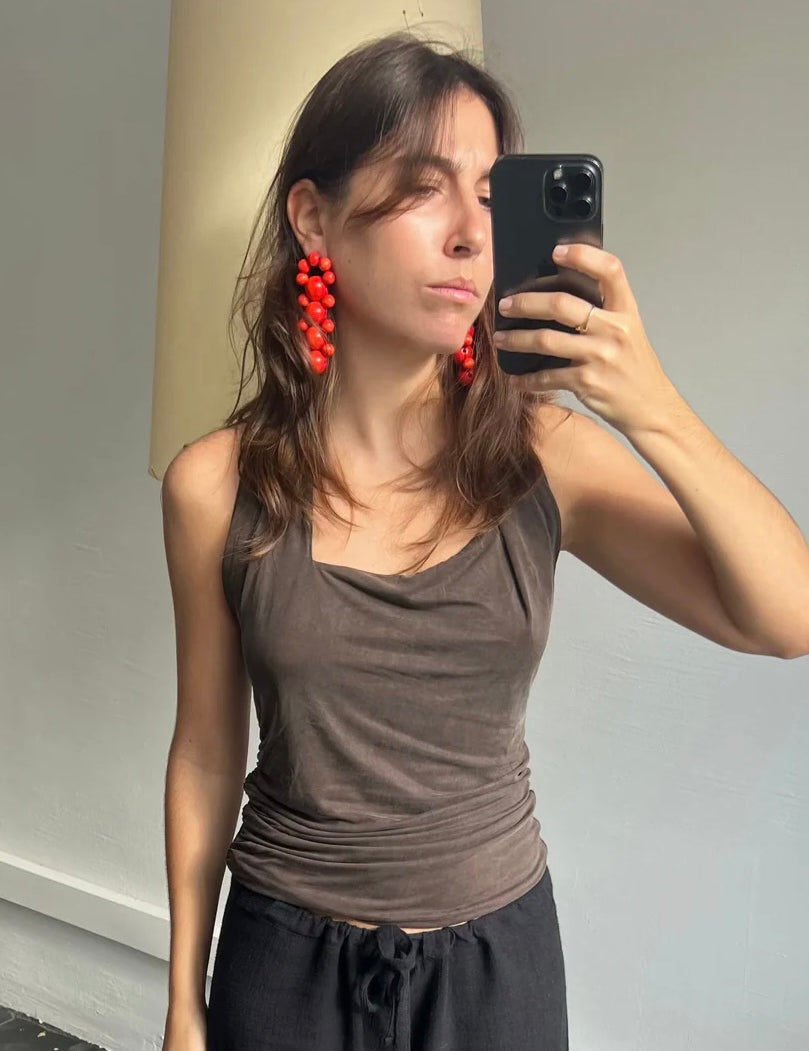 Talina Bombyx Earrings - Orange