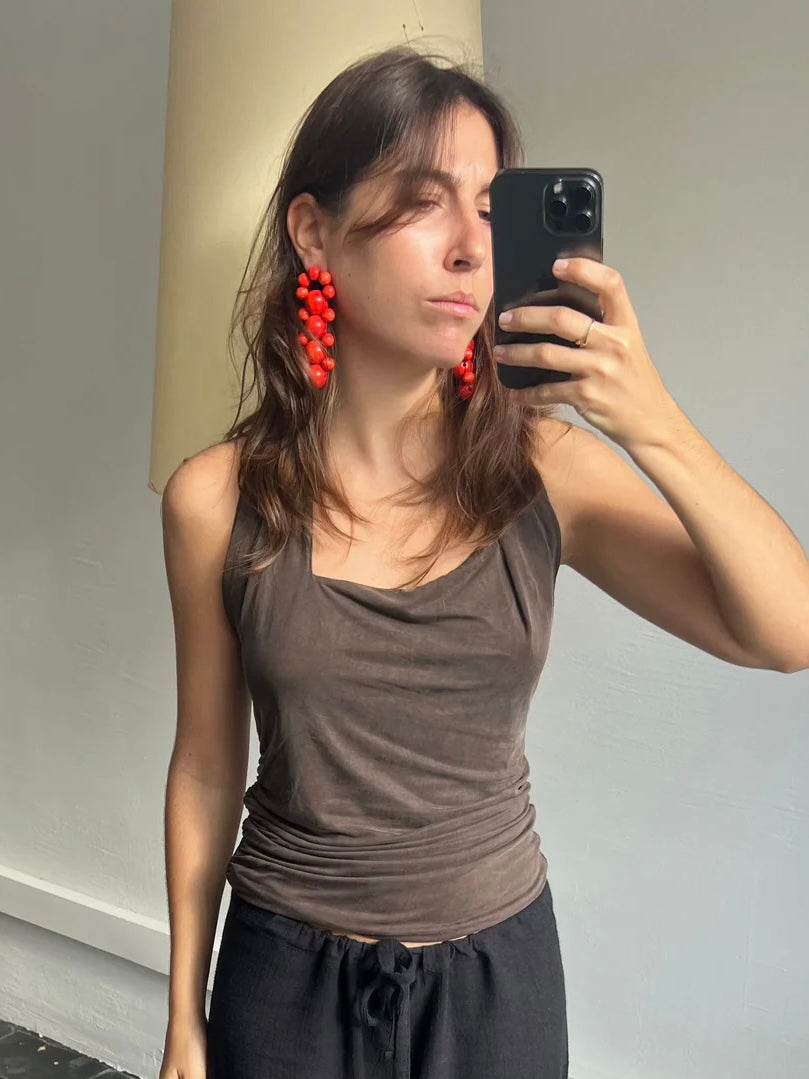 Talina Bombyx Earrings - Orange