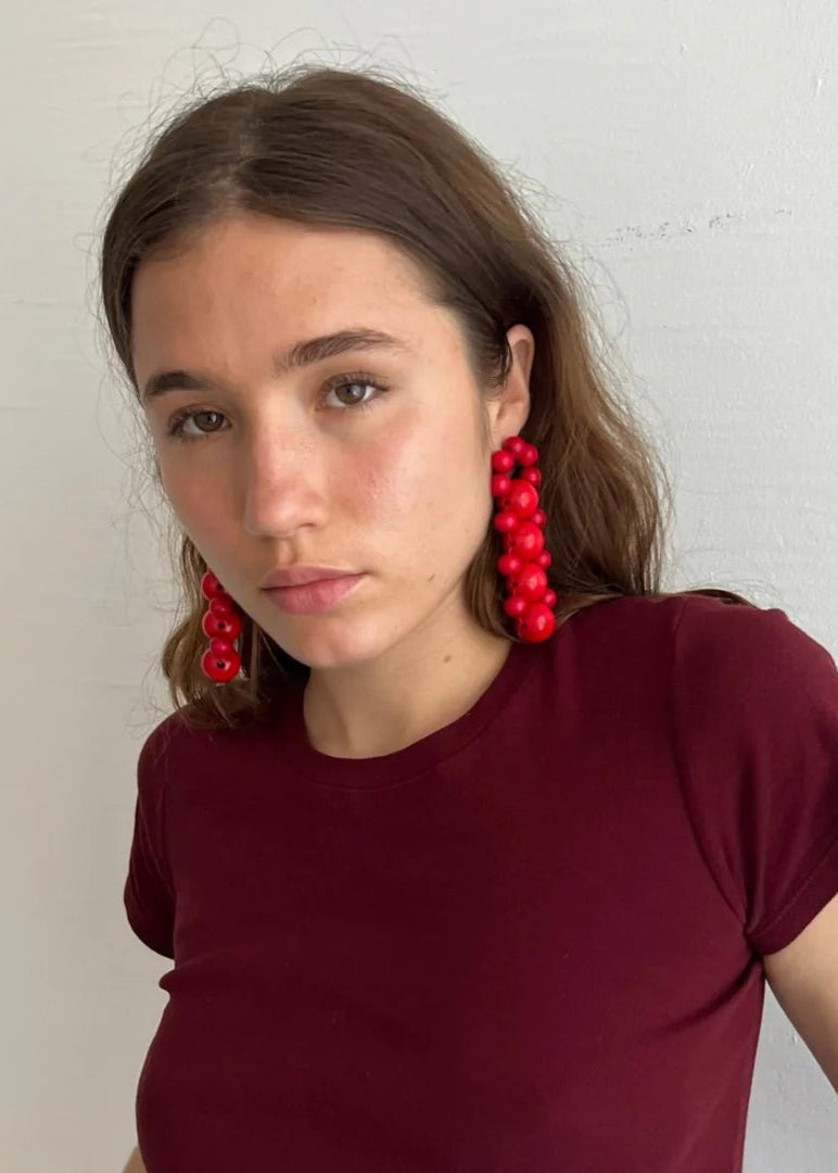 Talina Bombyx Earrings - Red