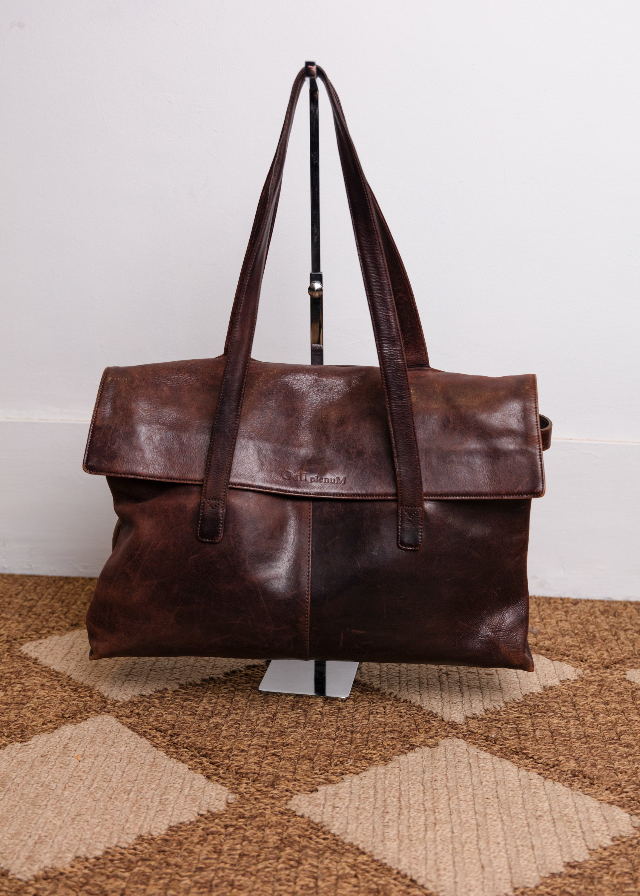Odi Leather Satchel - Dark Brown