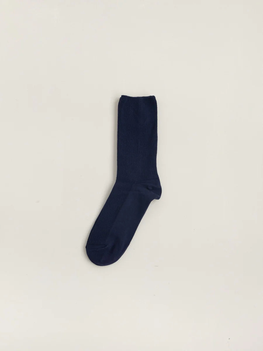 Common Garden Fine Ribbed Socks - Navy