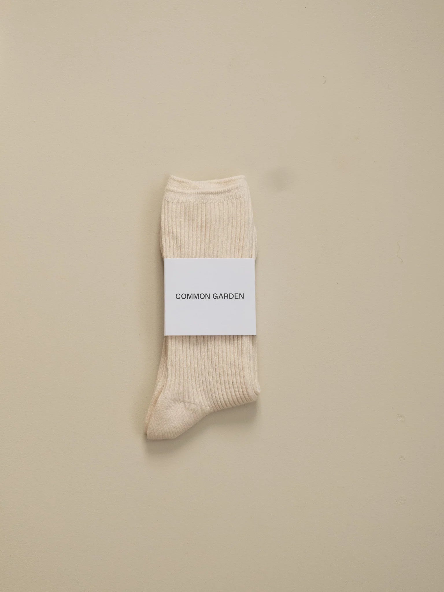 Common Garden Cotton Ribbed Socks - Cream