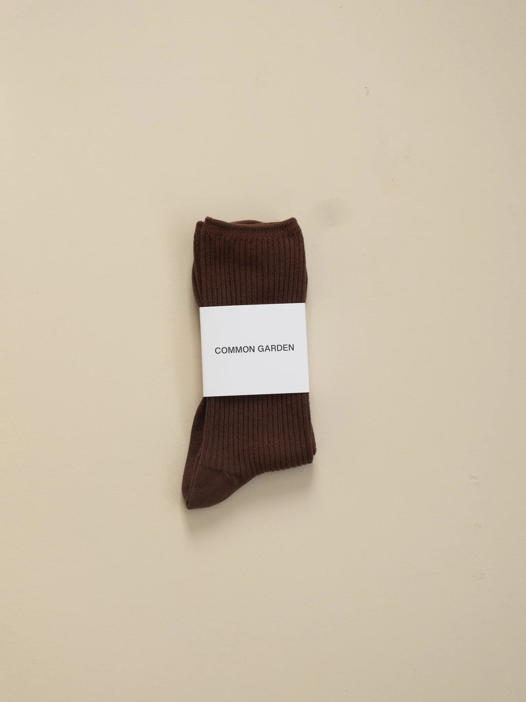 Common Garden Cotton Ribbed Socks - Cacao
