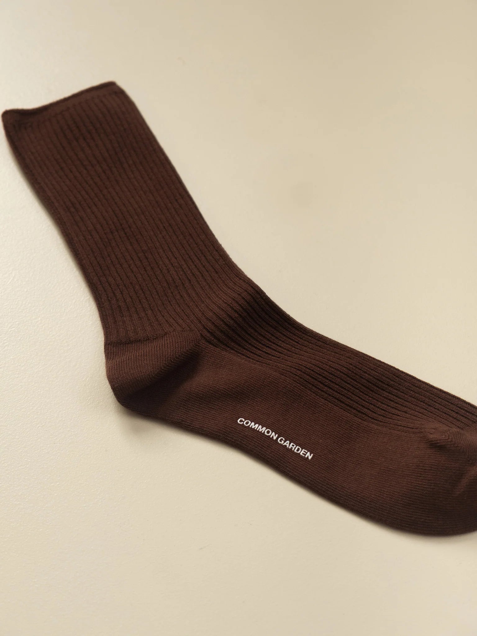 Common Garden Cotton Ribbed Socks - Cacao