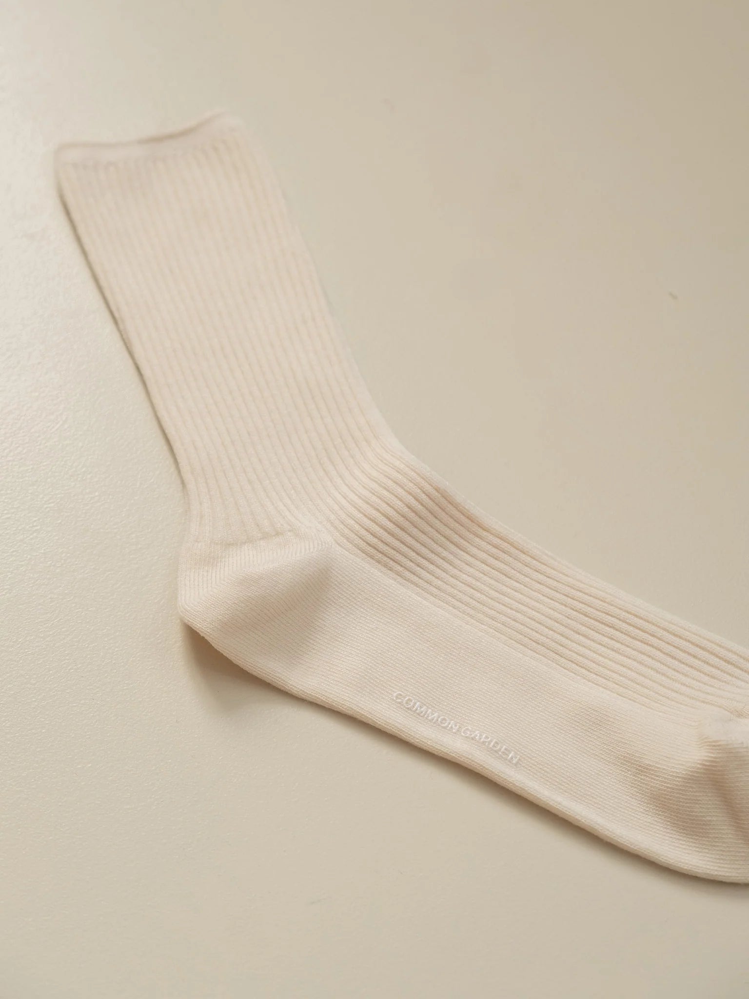 Common Garden Cotton Ribbed Socks - Cream