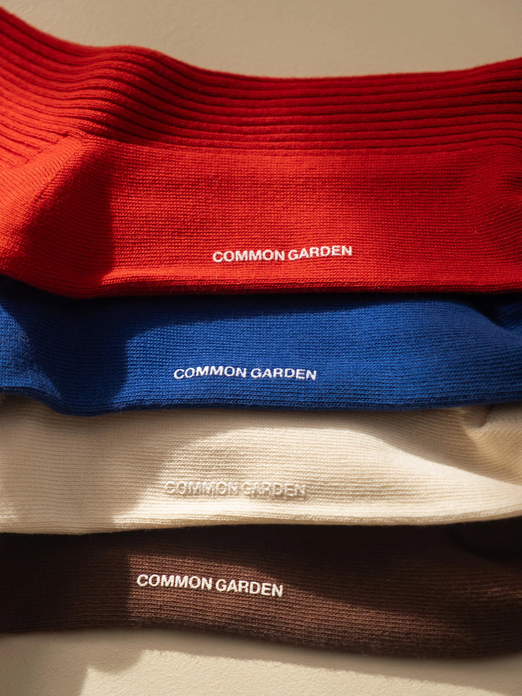 Common Garden Cotton Ribbed Socks - Cream