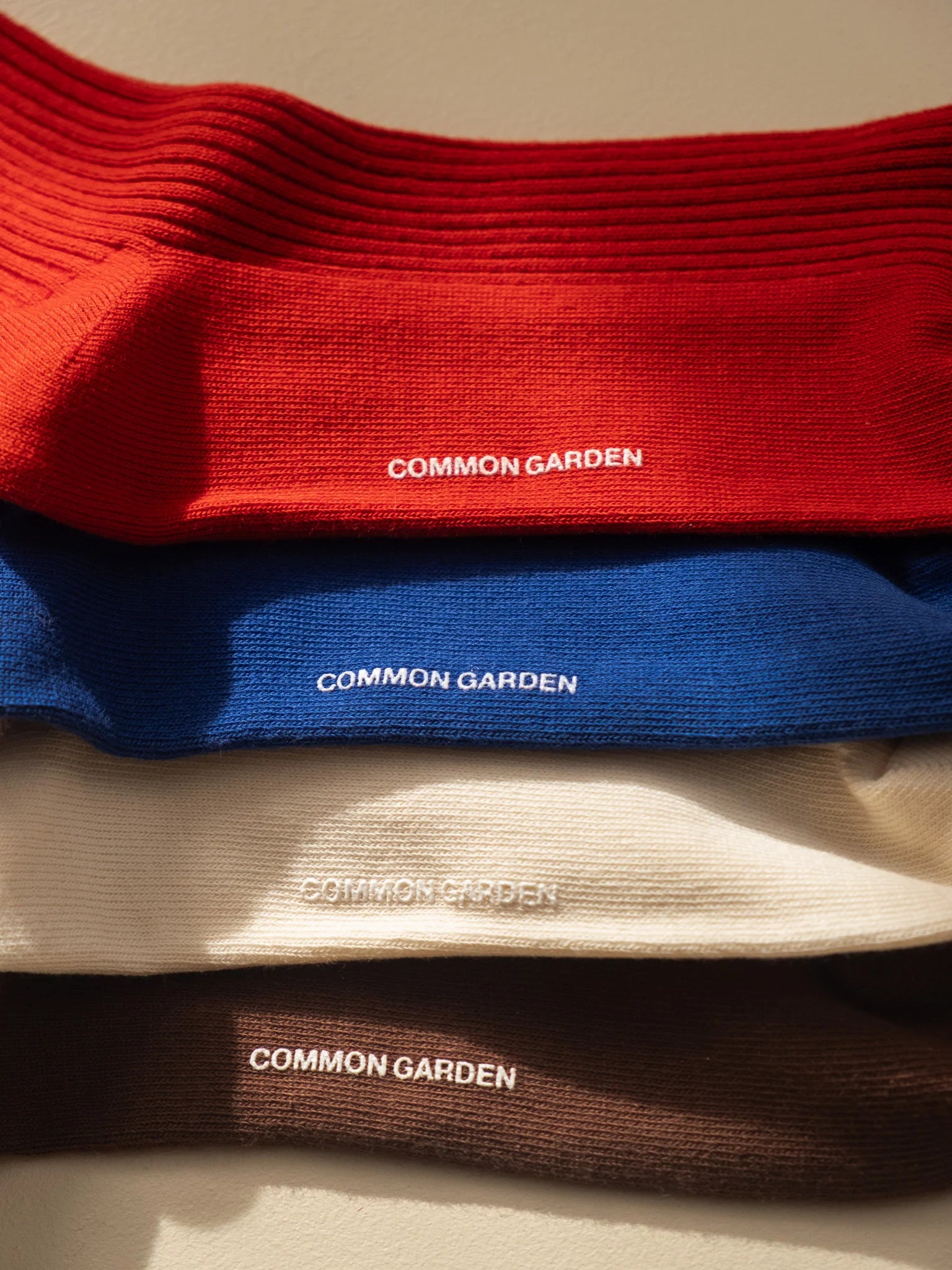 Common Garden Cotton Ribbed Socks - Rust