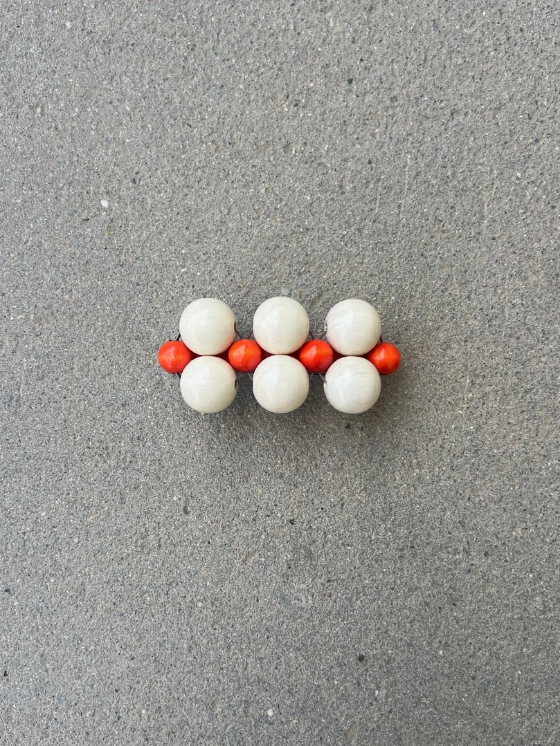 Talina Mori Big Hair Clip - White/Orange