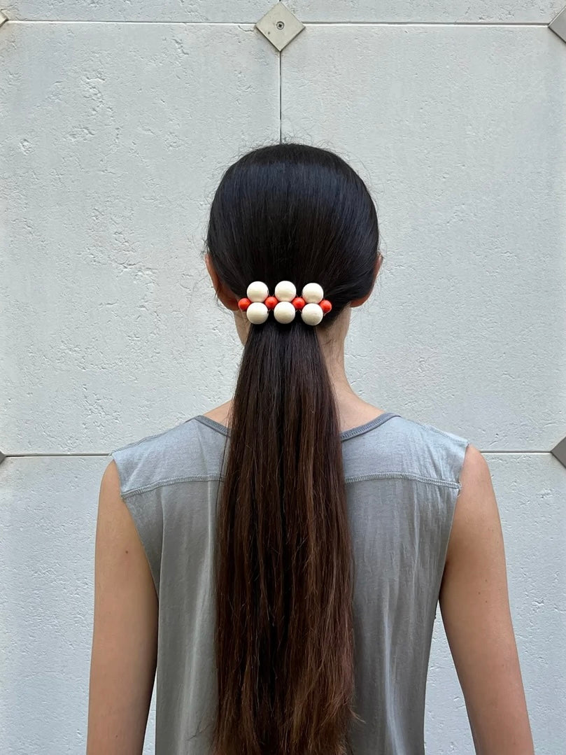 Talina Mori Big Hair Clip - White/Orange