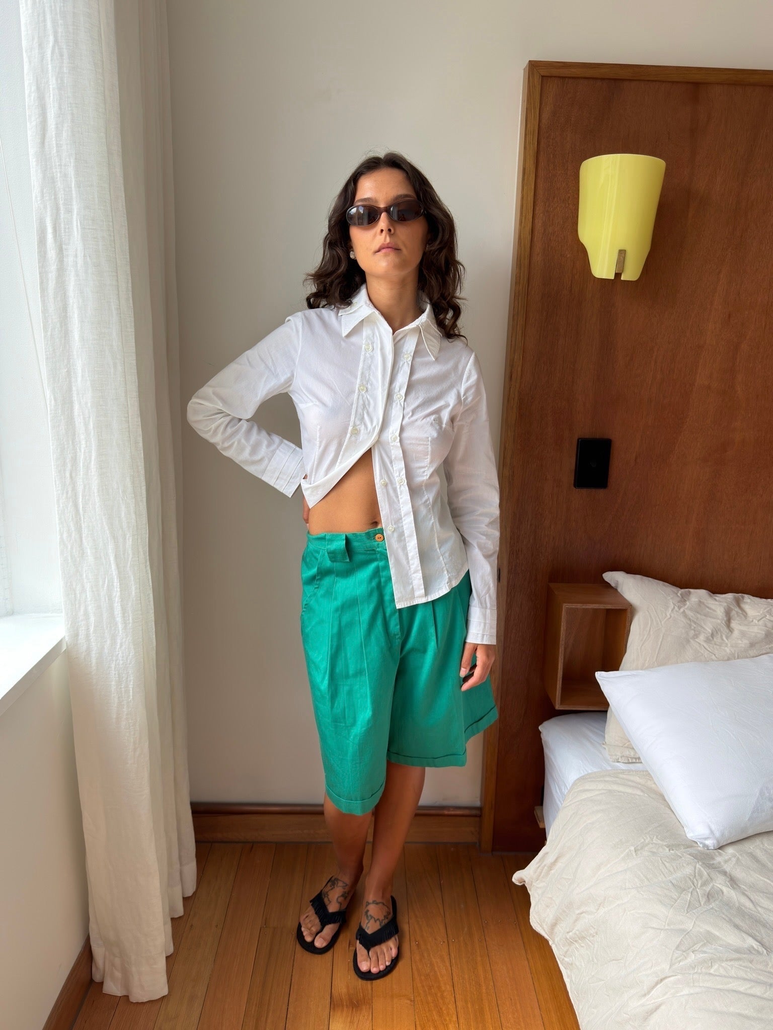 Center Boutique Fitted Button Down - White