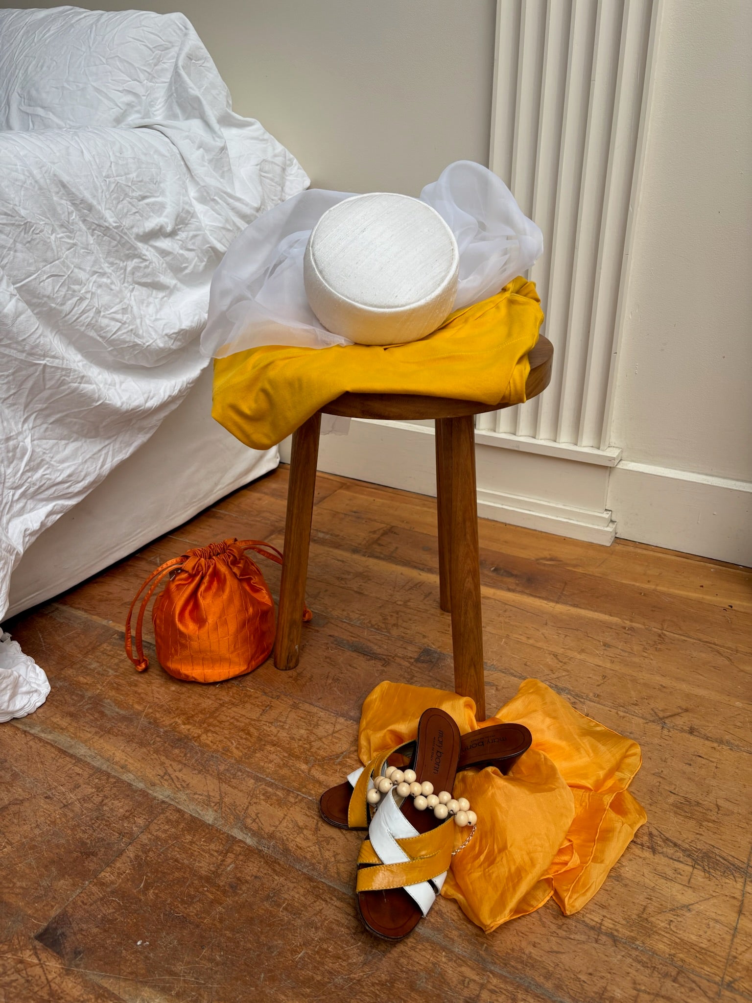 Mary Bonn Heels - Yellow/White