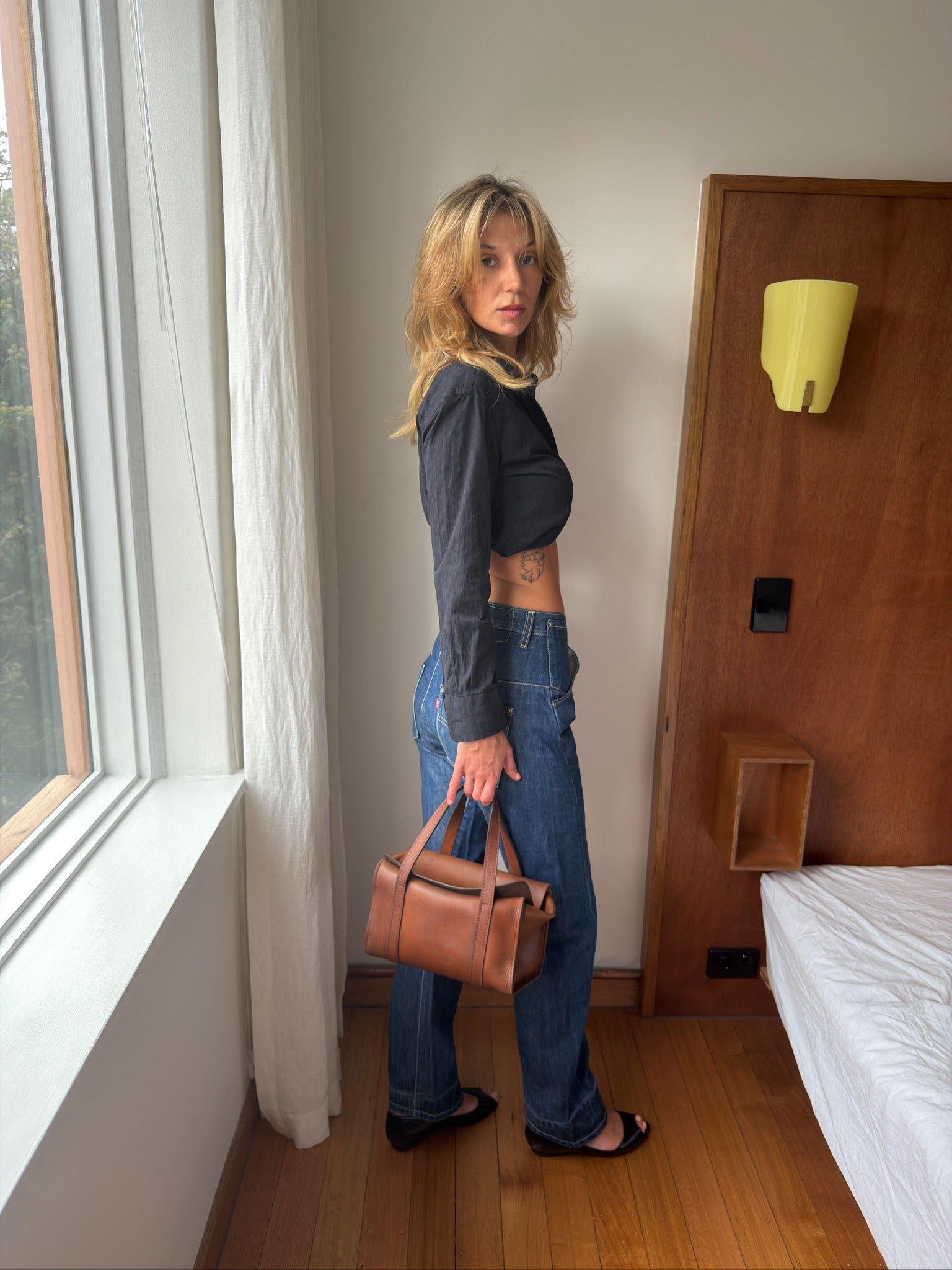 Vintage Square Box Bag - Warm Brown