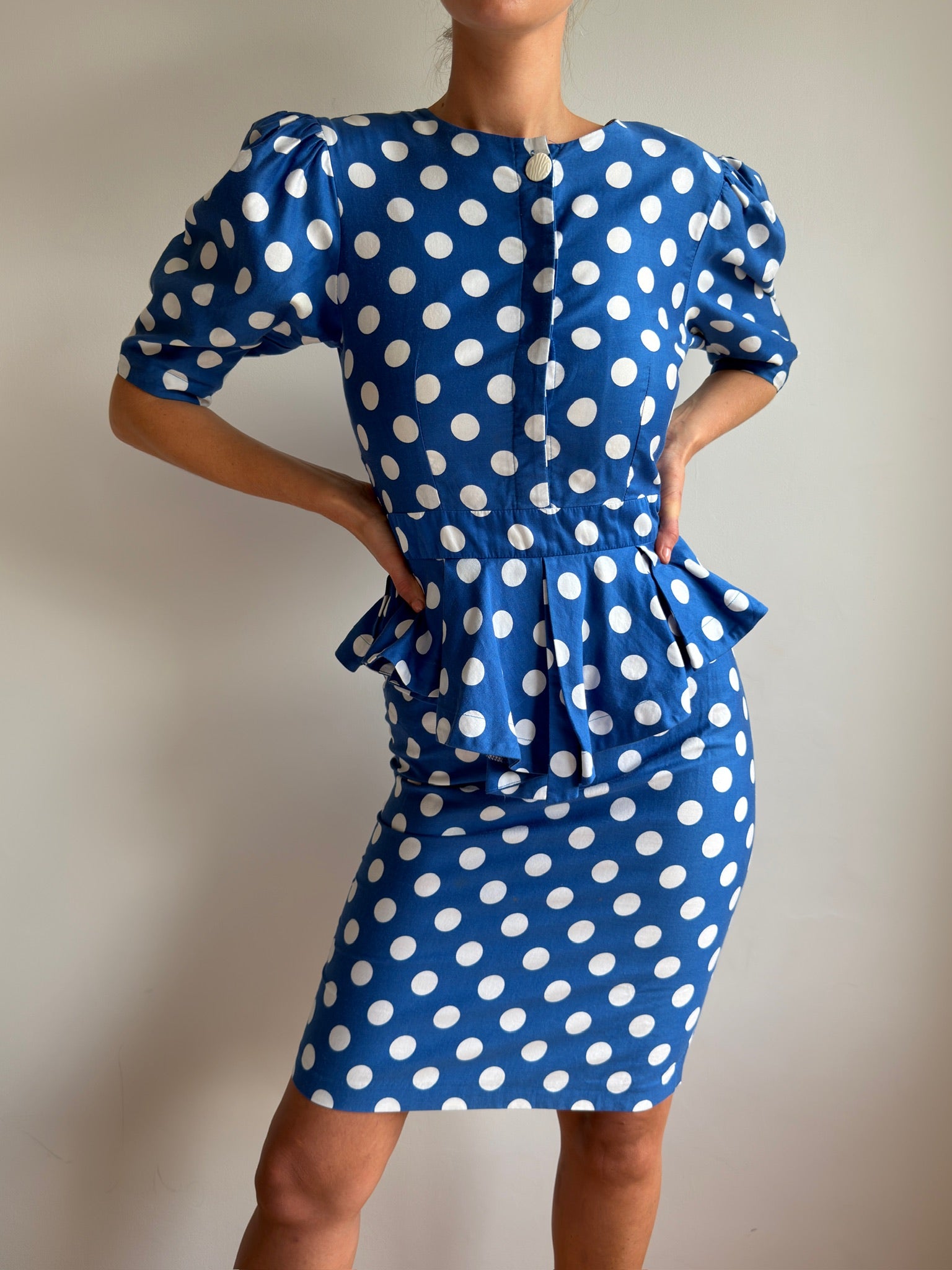 Minelli Polka Dress - Blue