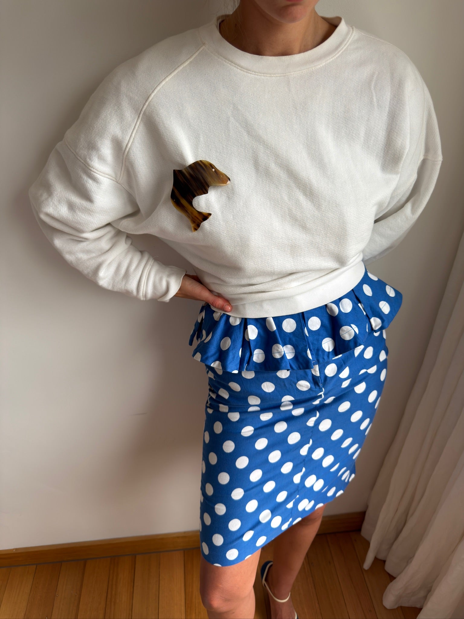 Minelli Polka Dress - Blue