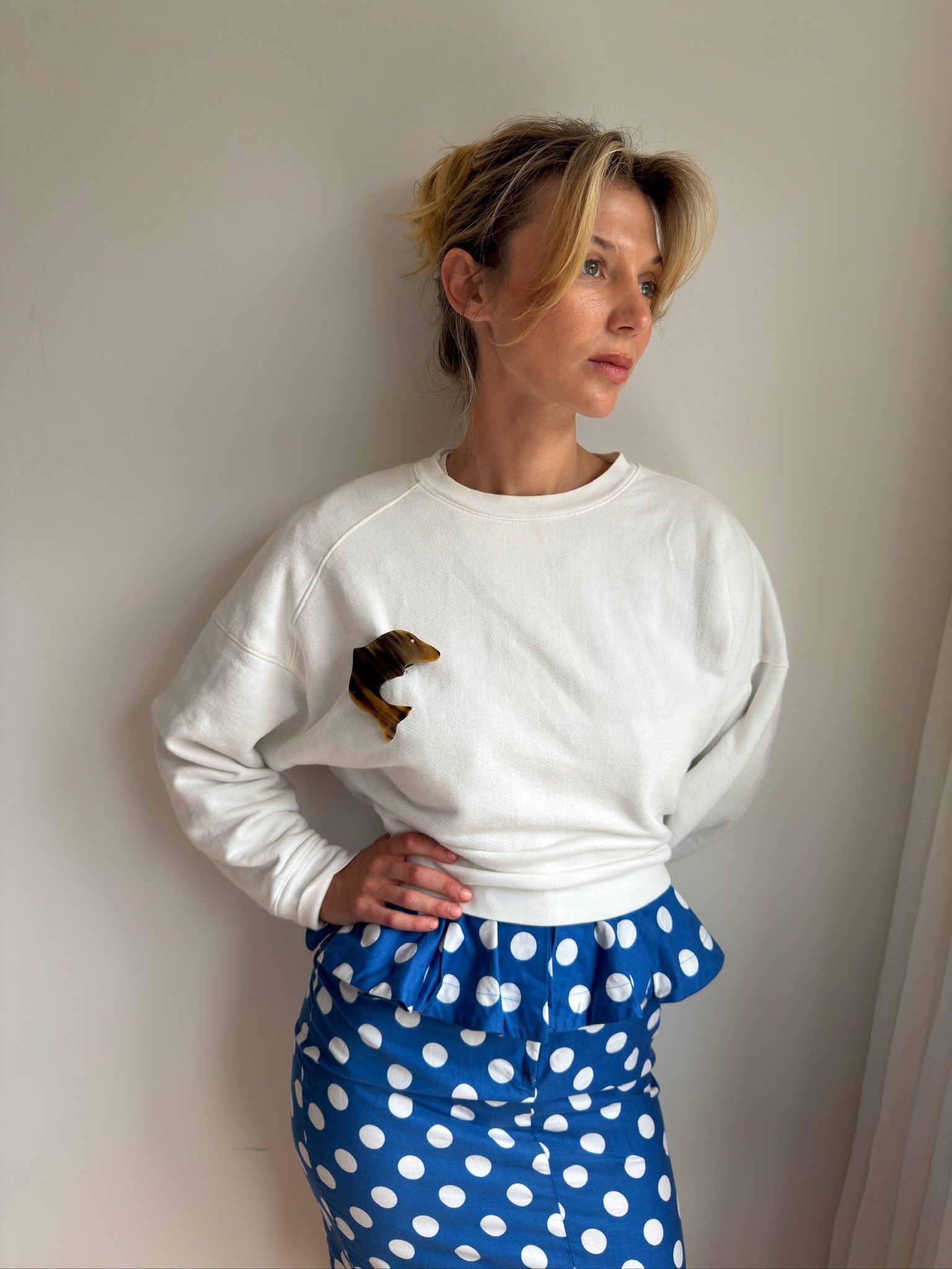 Dolphin Horn Barrette - Natural